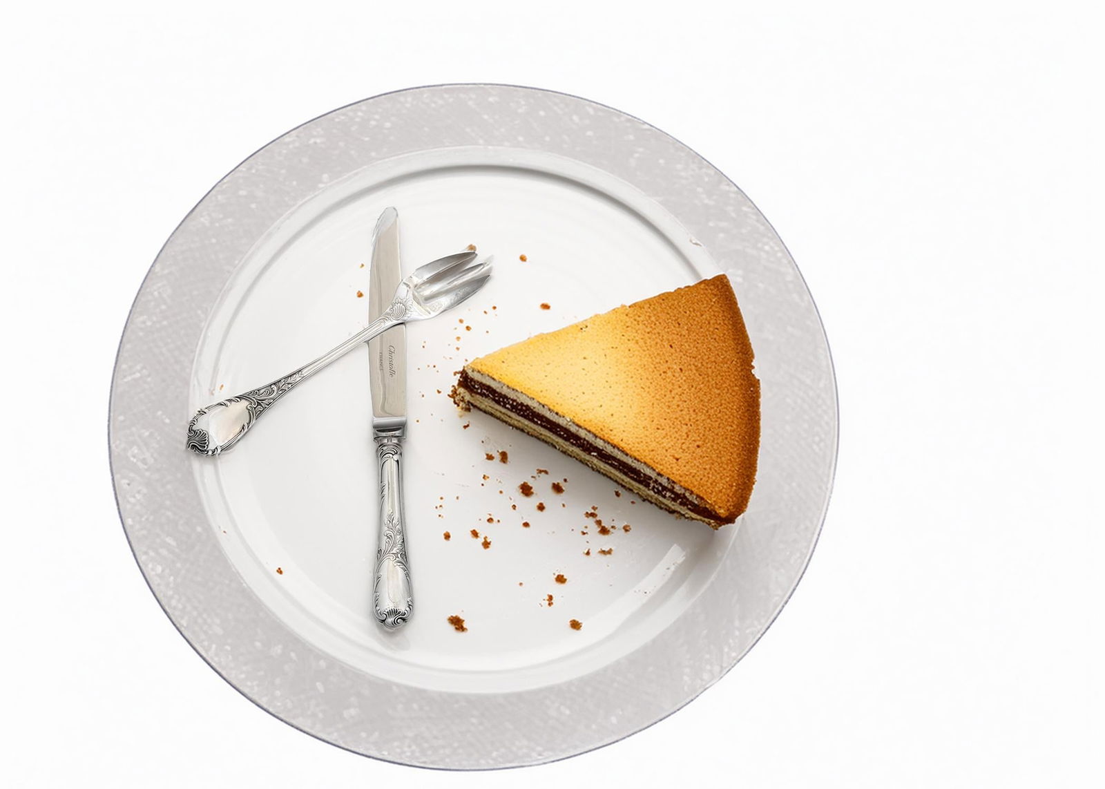 French Christofle 'Marly' Pattern Dessert Flatware Set - 9