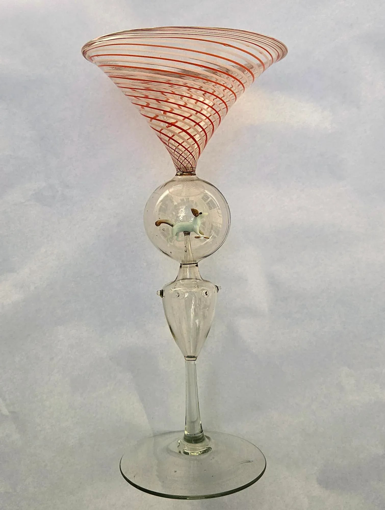 Bimini Martini Cocktail Glasses With Animals- Set of Four, Circa 1925-35 - 8