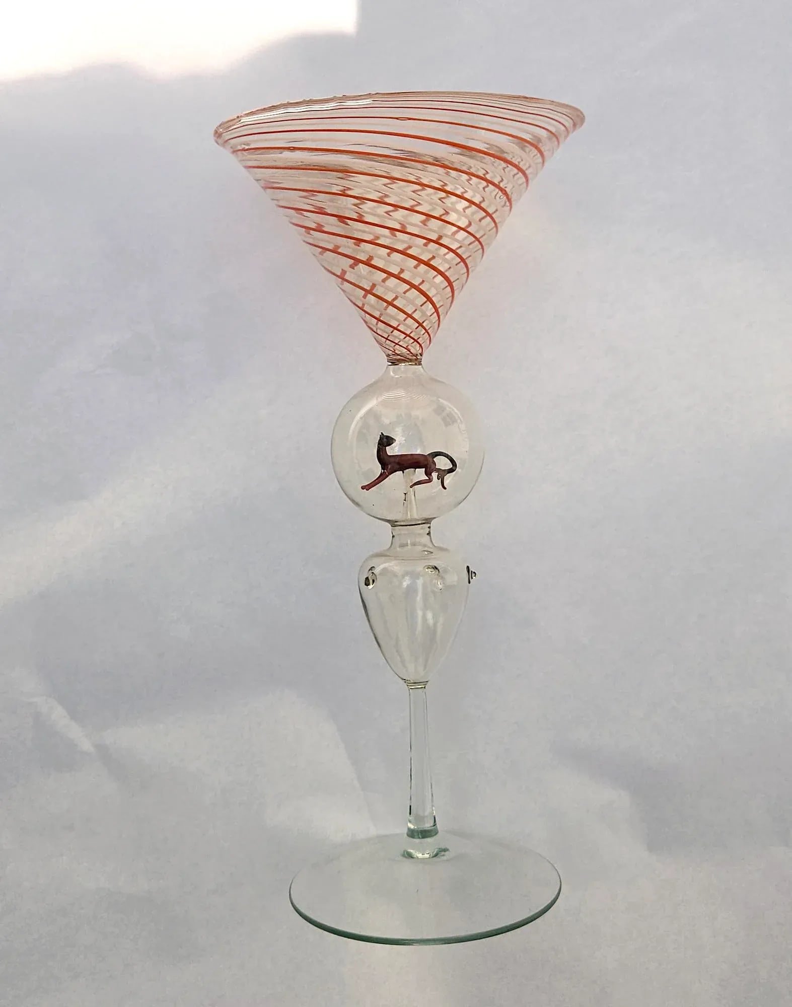 Bimini Martini Cocktail Glasses With Animals- Set of Four, Circa 1925-35 - 9