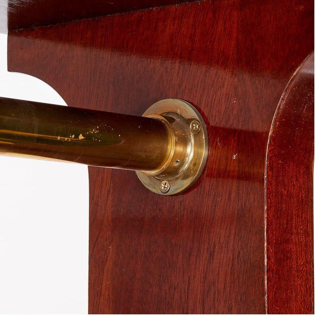Custom Mahogany and Brass Coat Rack - 3