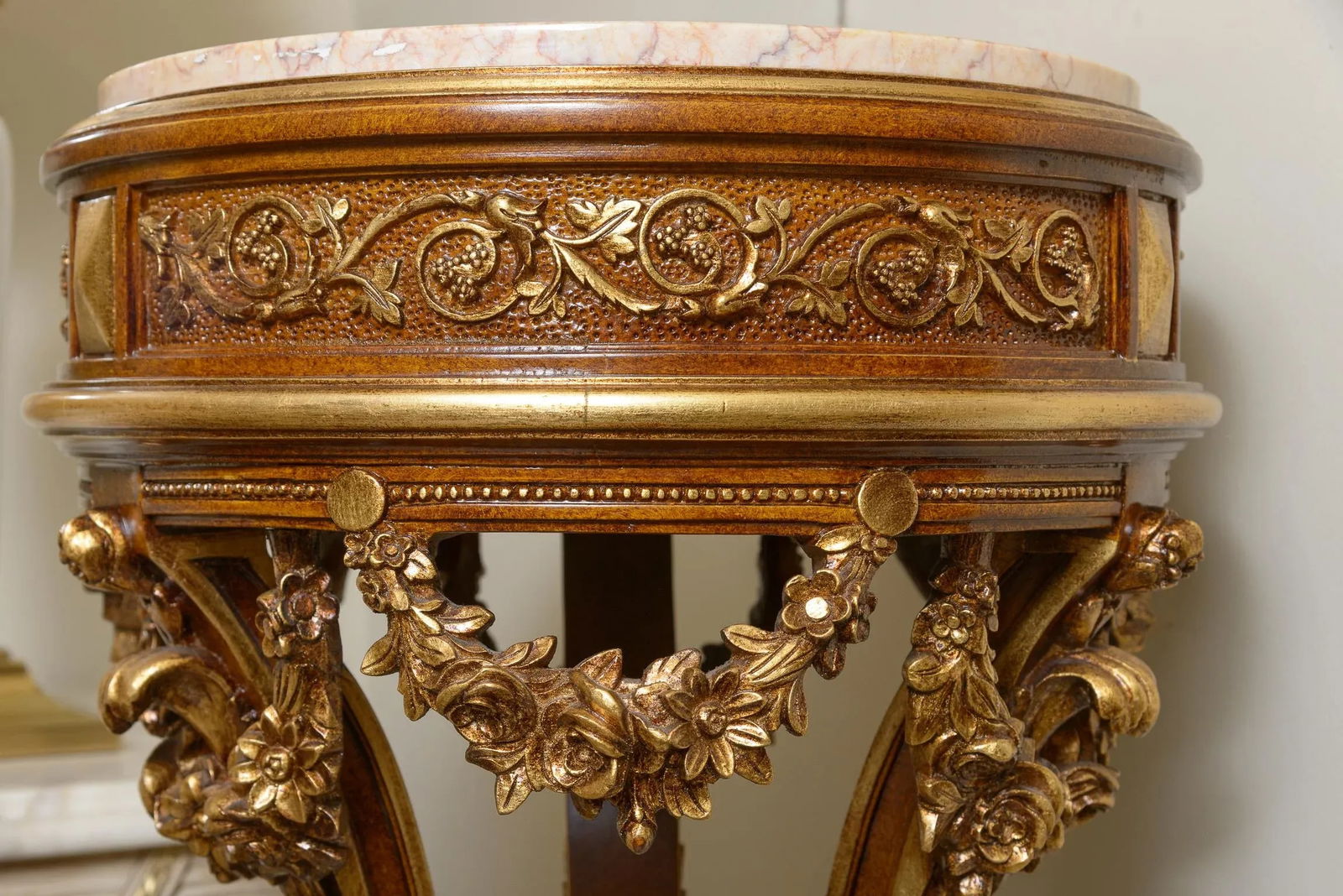 Marble Top Gold Display Pedestal - 2