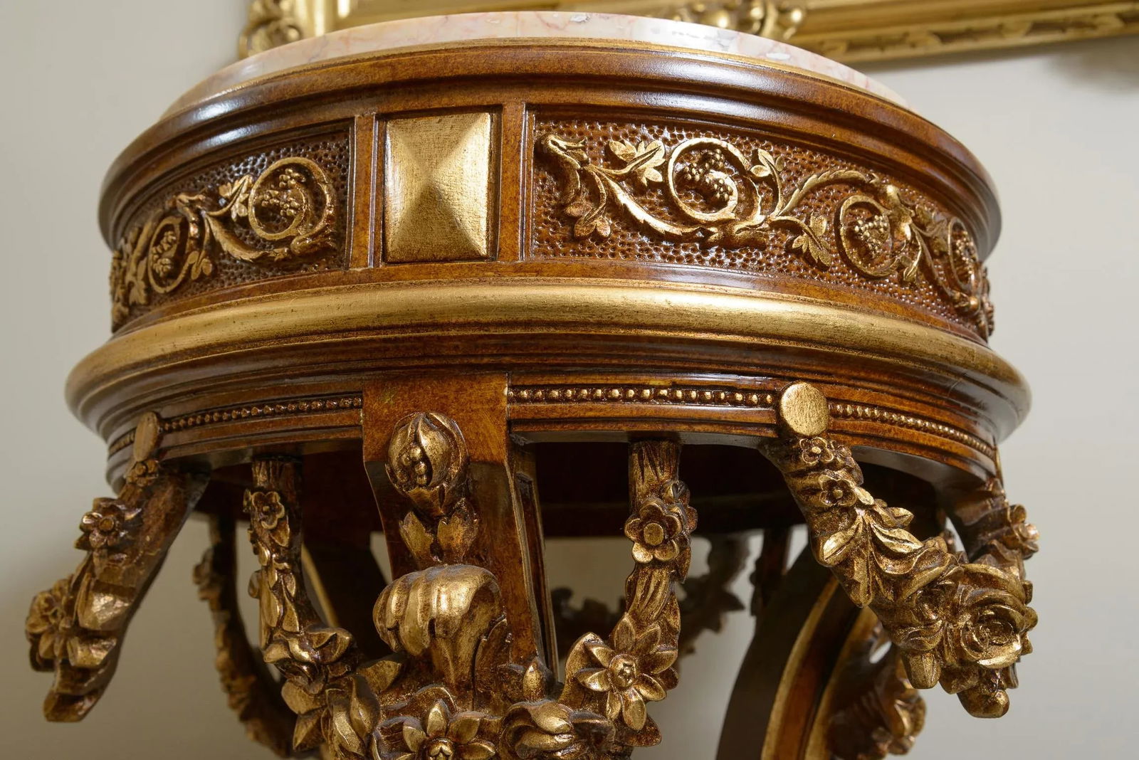 Marble Top Gold Display Pedestal - 3