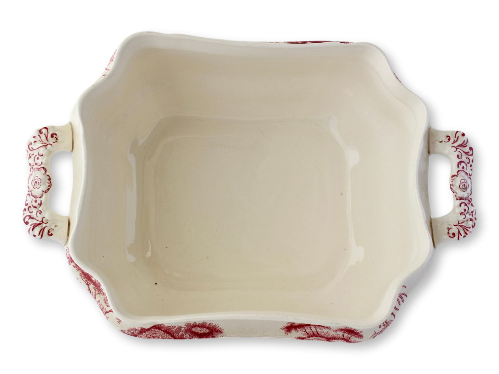 Rare Antique Copeland Spode's Tower Red Transferware Soup Tureen - 4