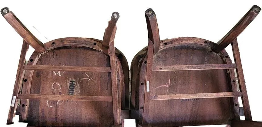 Antique Wooden Jury Chairs Utah State Legislature - Set of 2 Tagged & Numbered - 9