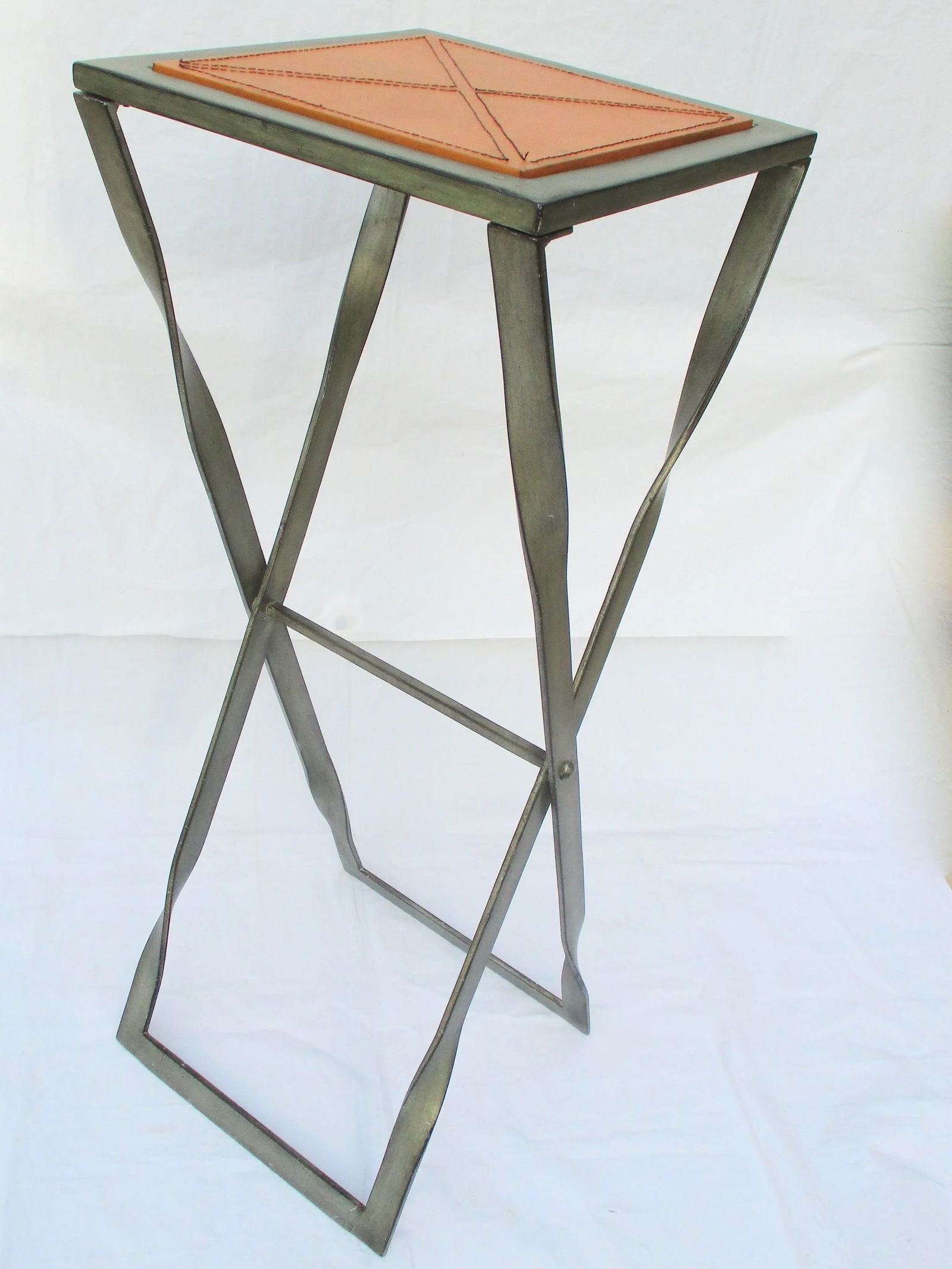 1980s Steel X-Stretcher Tall Pedestal - 2