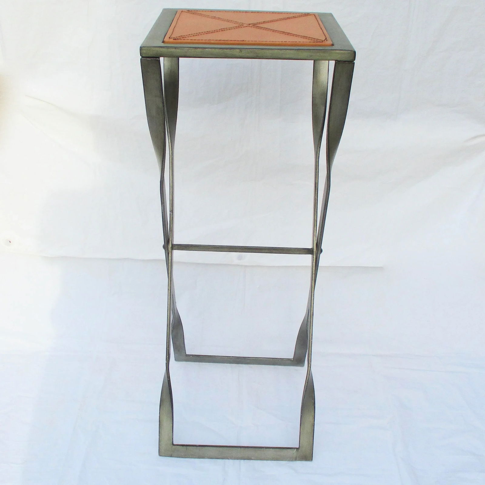 1980s Steel X-Stretcher Tall Pedestal - 4