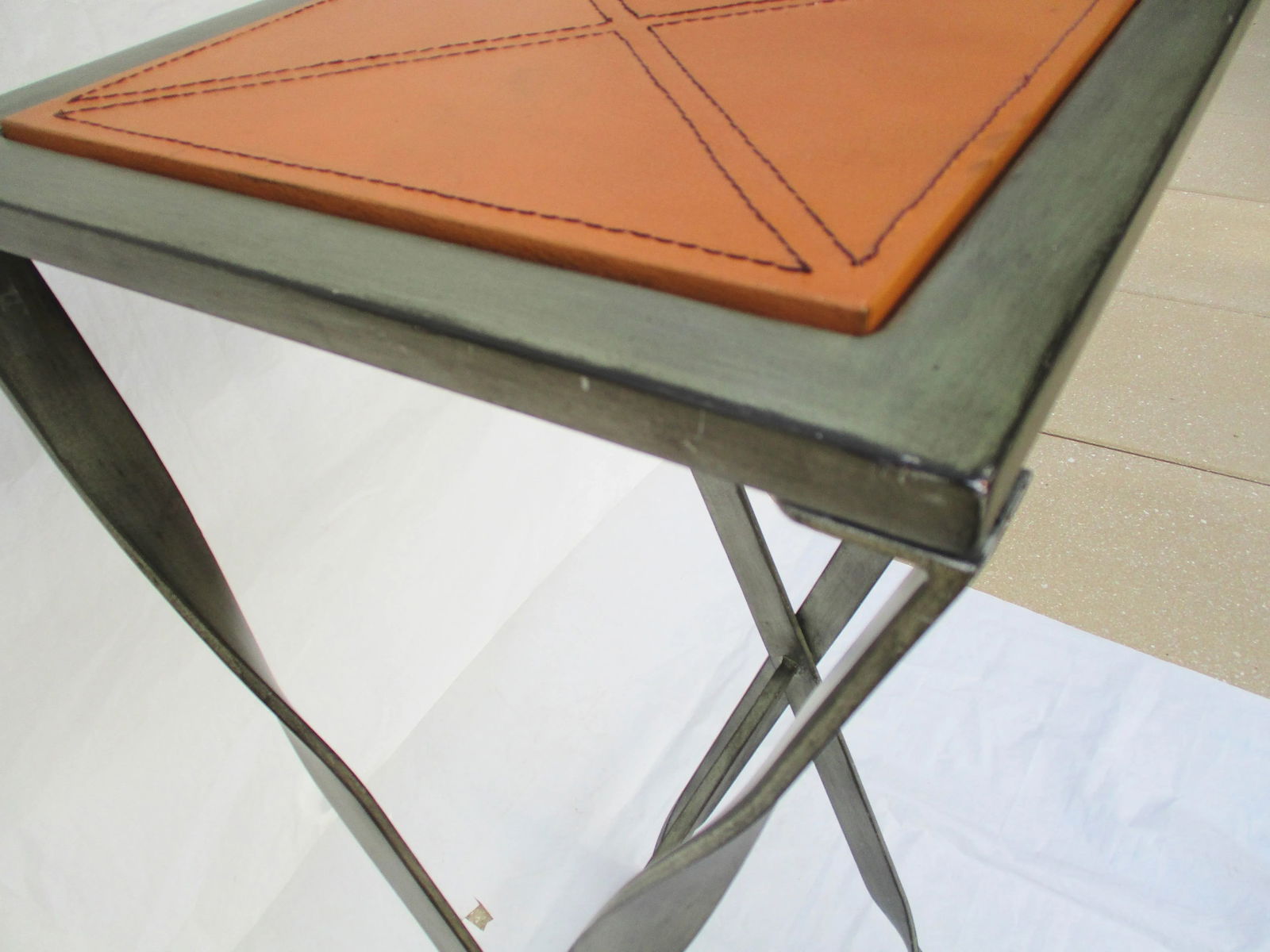 1980s Steel X-Stretcher Tall Pedestal - 6