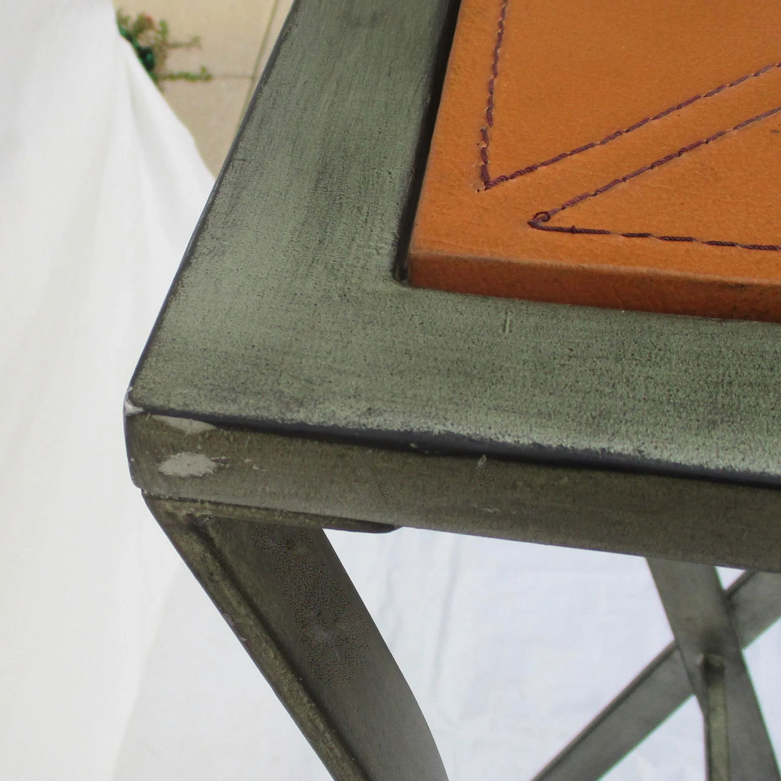 1980s Steel X-Stretcher Tall Pedestal - 7