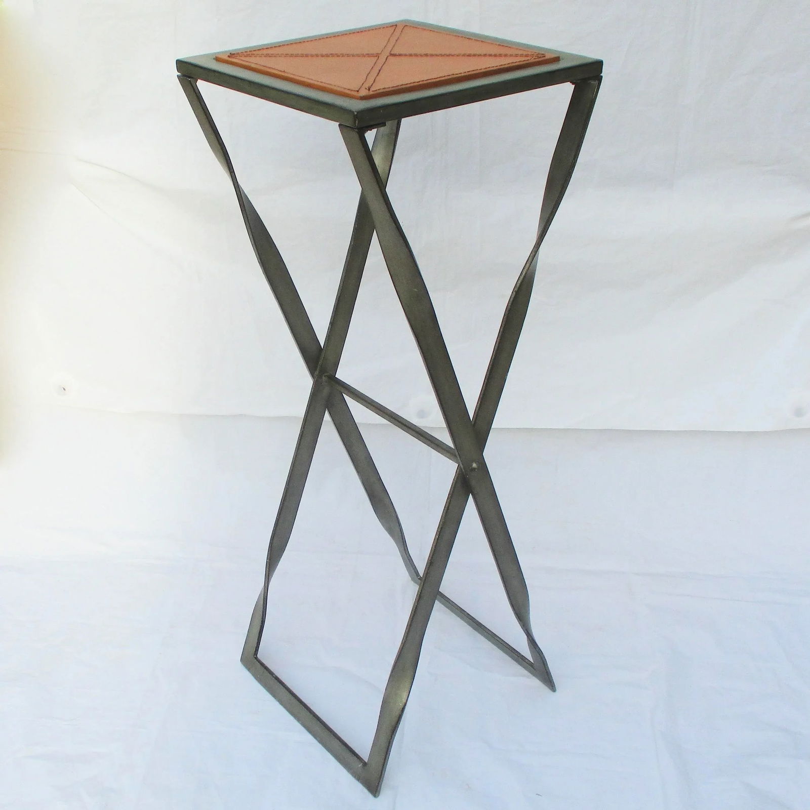 1980s Steel X-Stretcher Tall Pedestal - 9