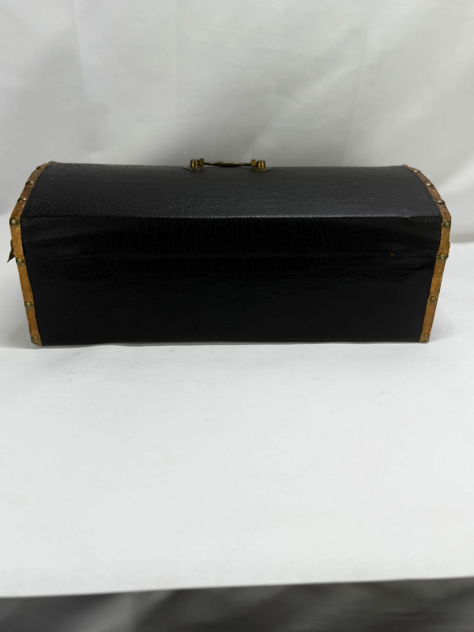 C. 1850 American Domed Leather Document or Valise Box, - Worcester County - 2