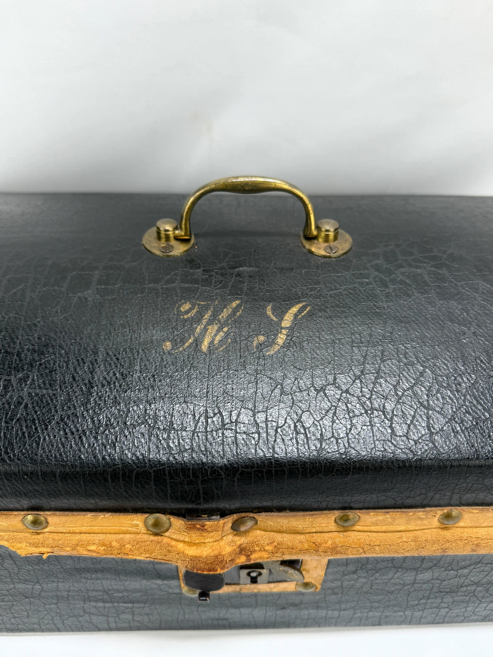 C. 1850 American Domed Leather Document or Valise Box, - Worcester County - 9