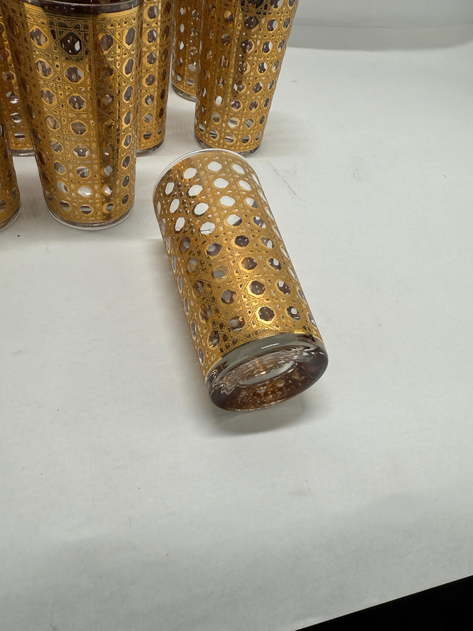 Set of 8 MCM Culver Ltd. "Cannella" Pattern Highball Glasses C. 1960 - 2