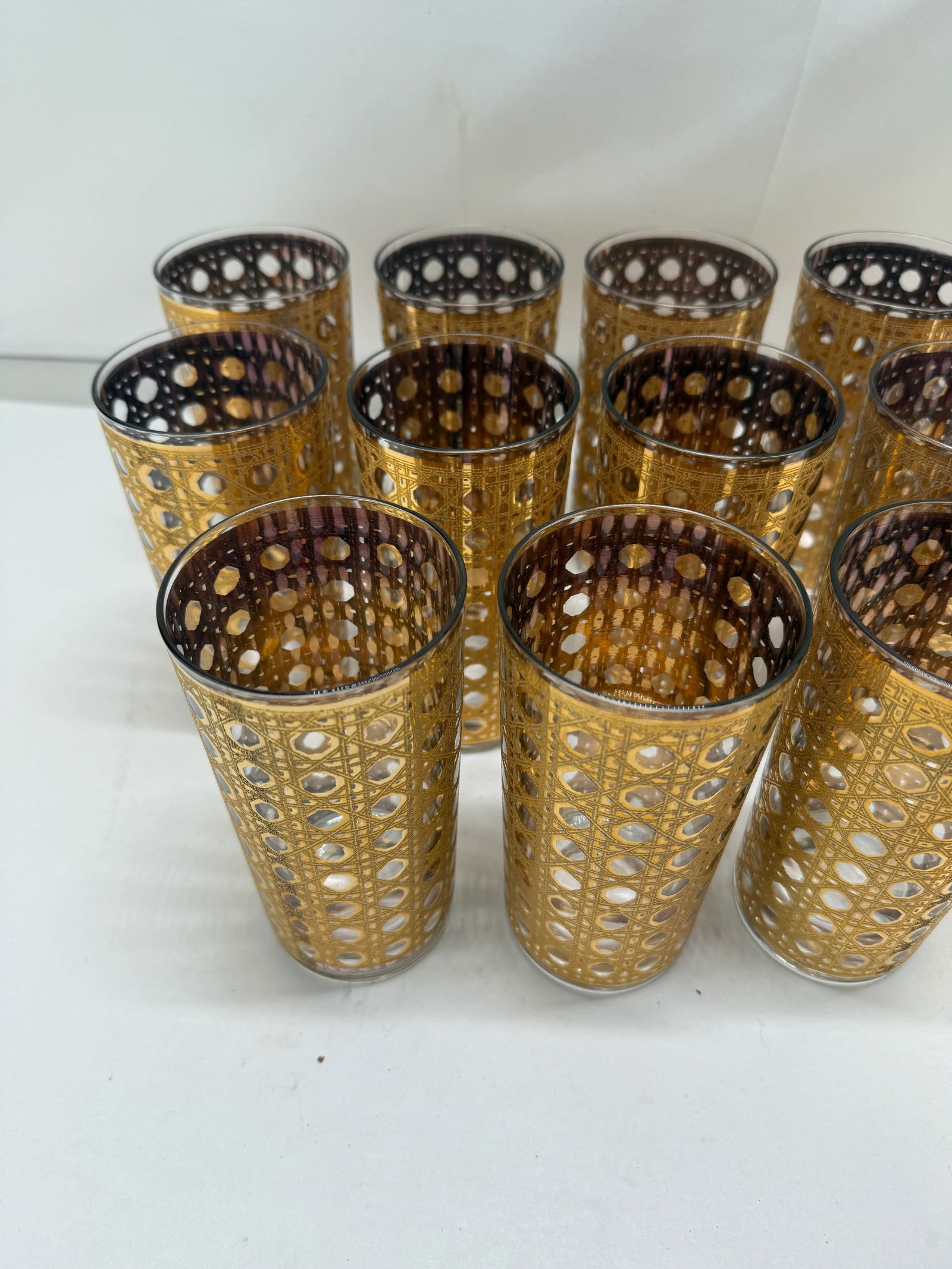 Set of 8 MCM Culver Ltd. "Cannella" Pattern Highball Glasses C. 1960 - 8