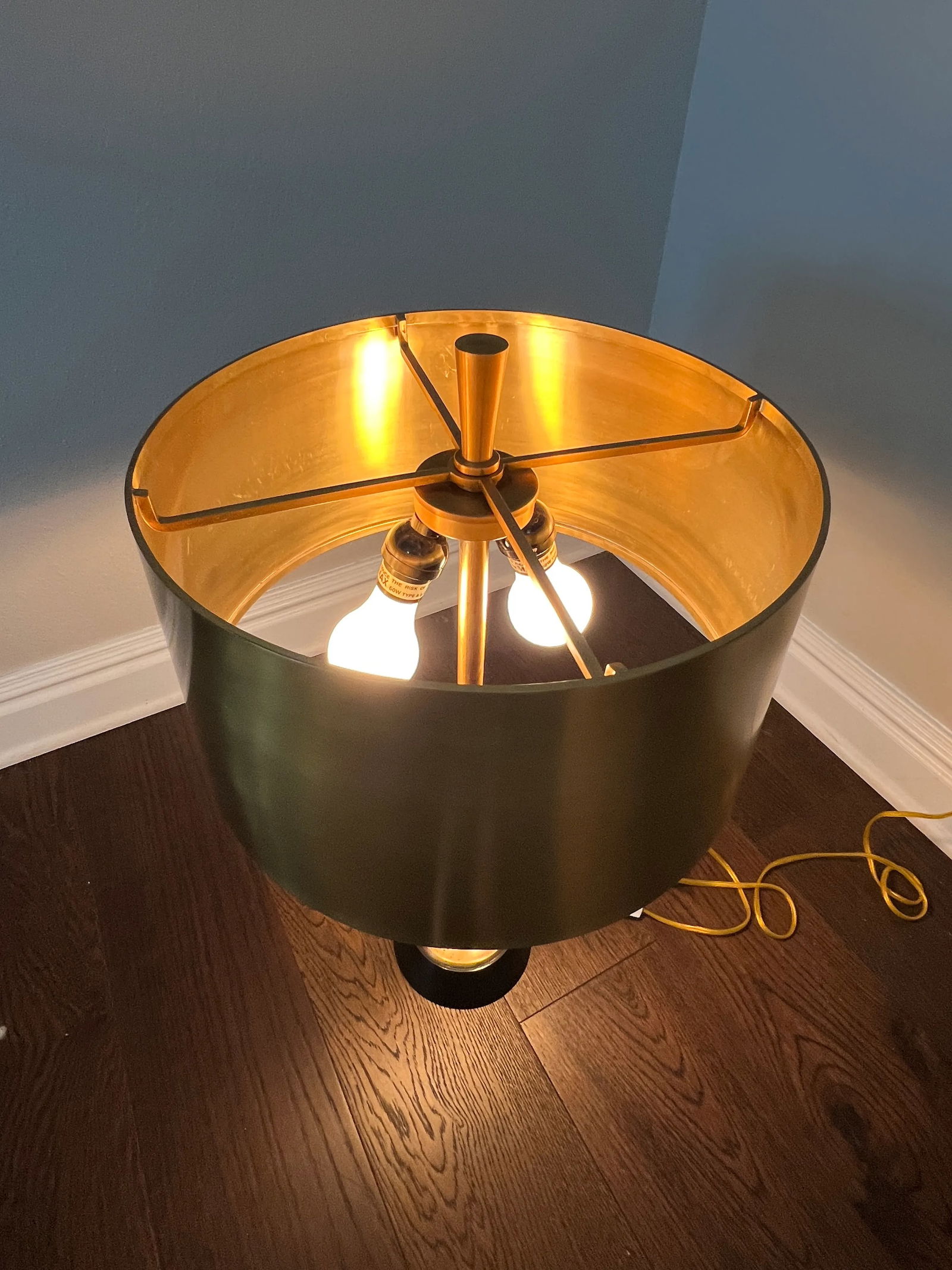 Global Views Brass Lamp With Brass Shade - 4