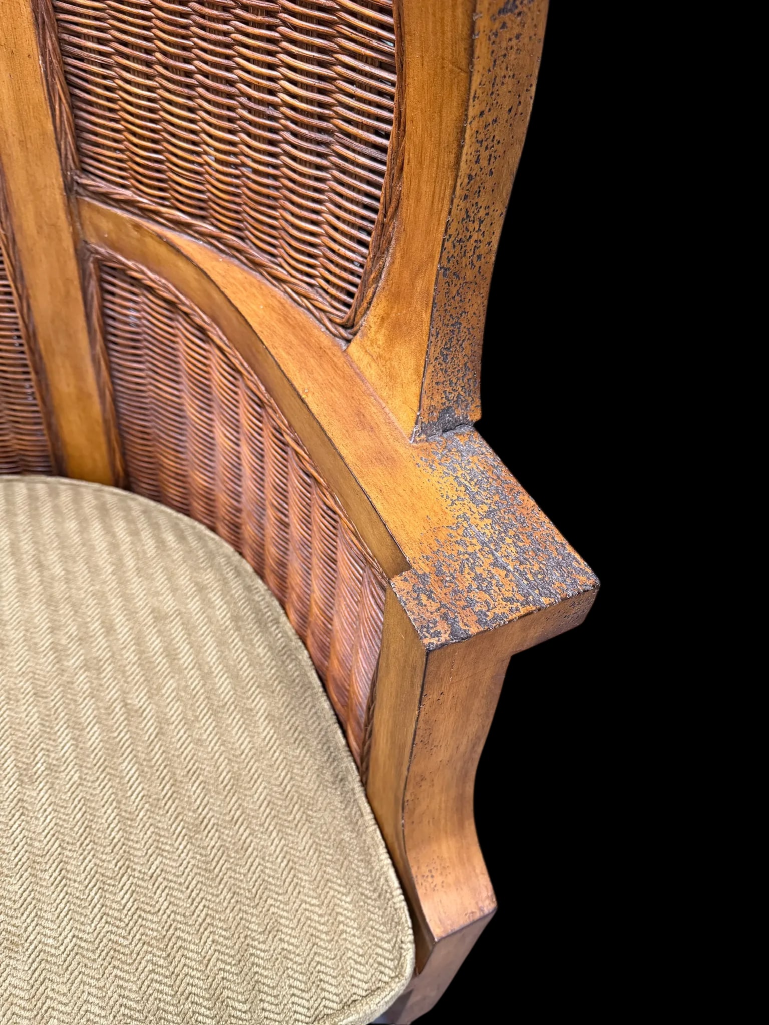 Ralph Lauren Wicker Wingback Chair - A Pair - 11