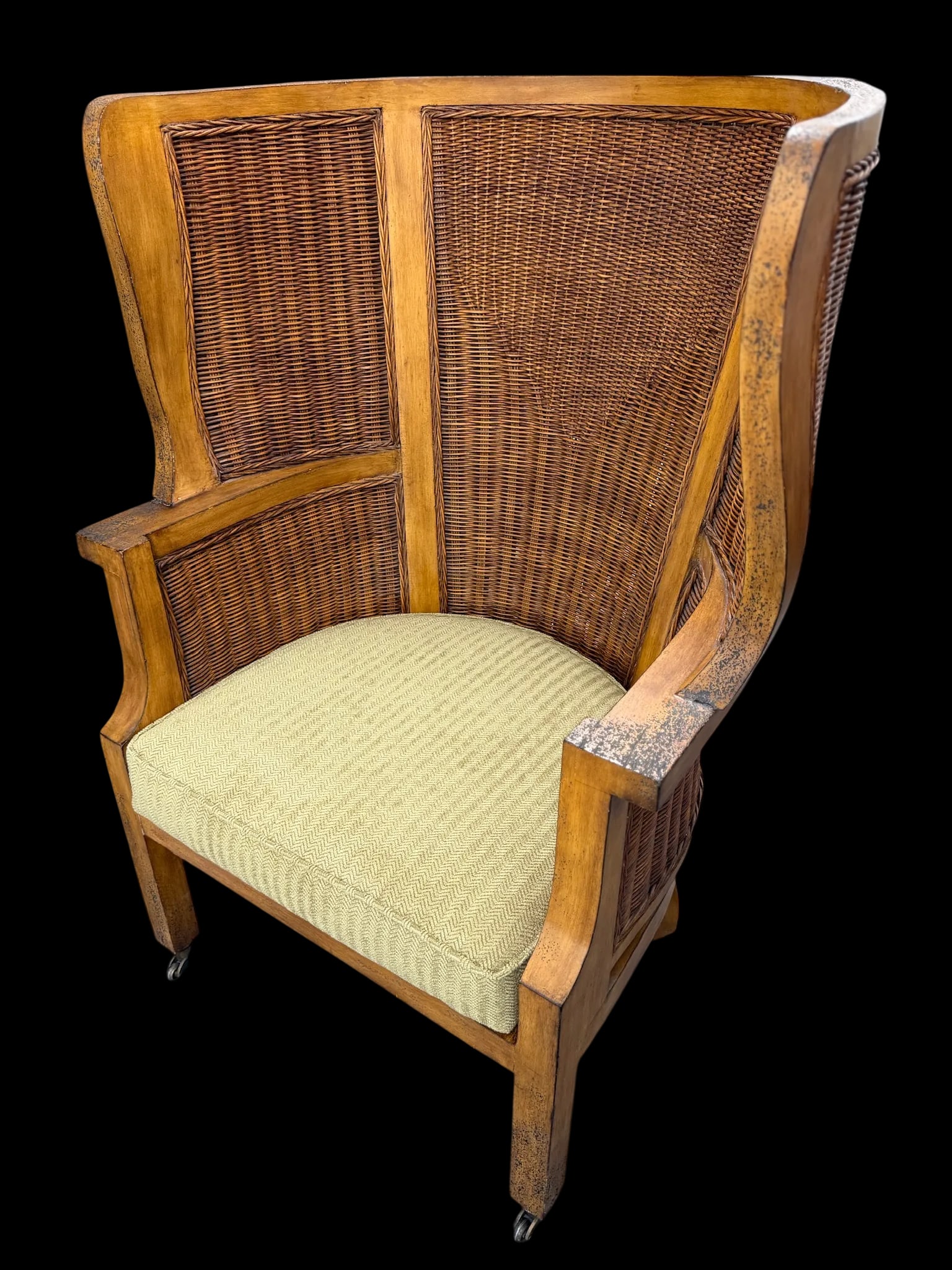 Ralph Lauren Wicker Wingback Chair - A Pair - 2