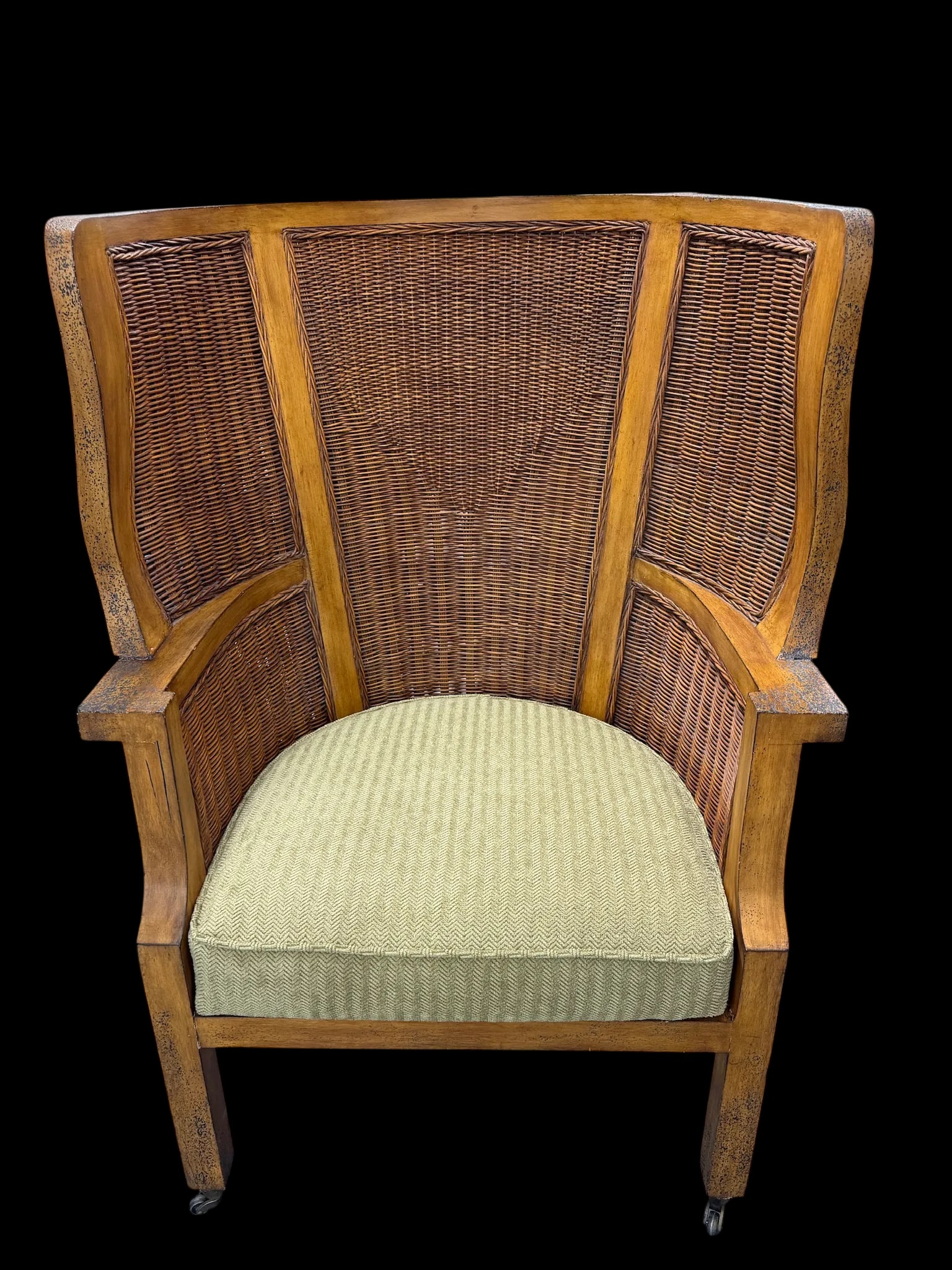 Ralph Lauren Wicker Wingback Chair - A Pair - 3