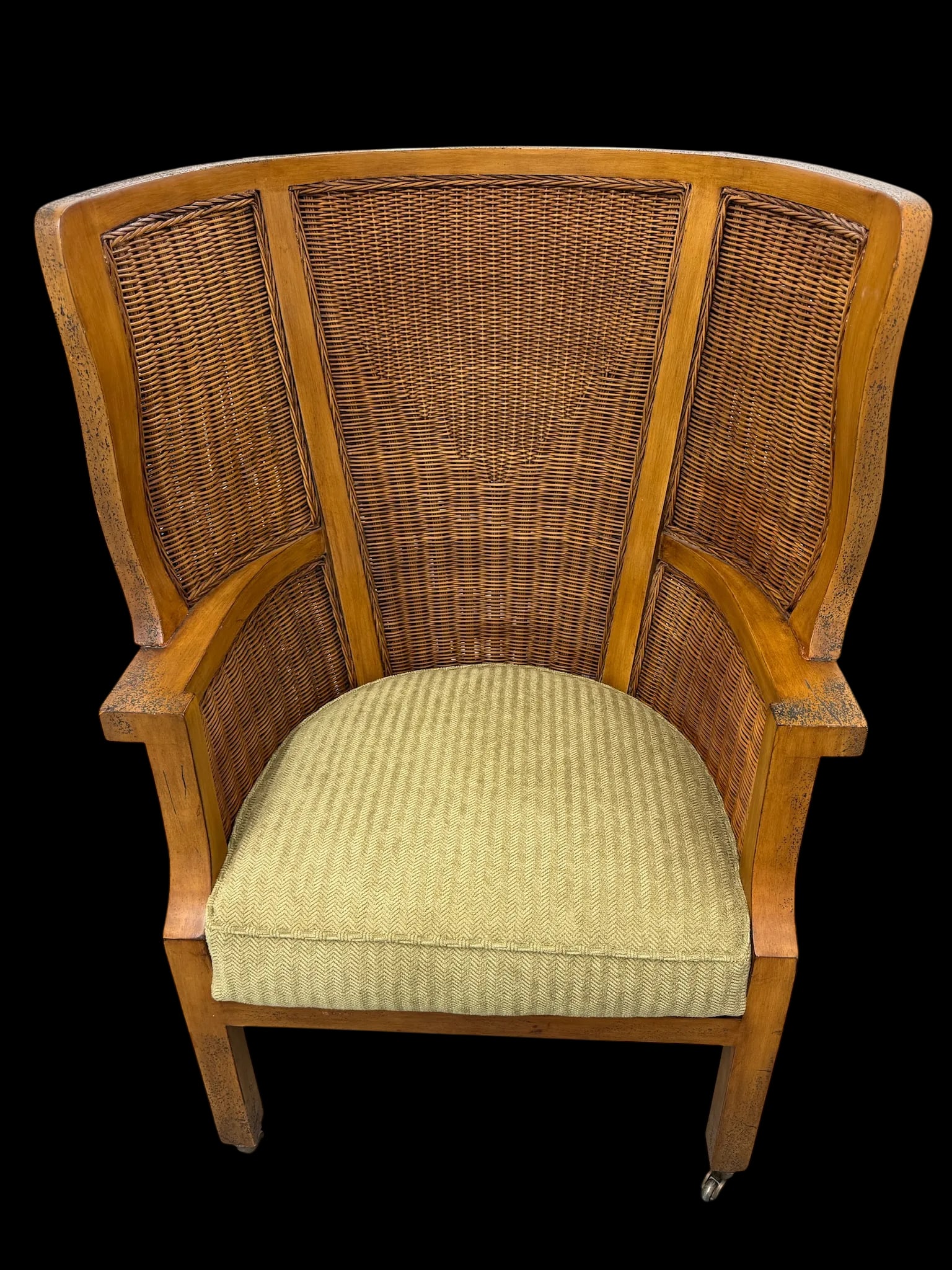 Ralph Lauren Wicker Wingback Chair - A Pair - 7
