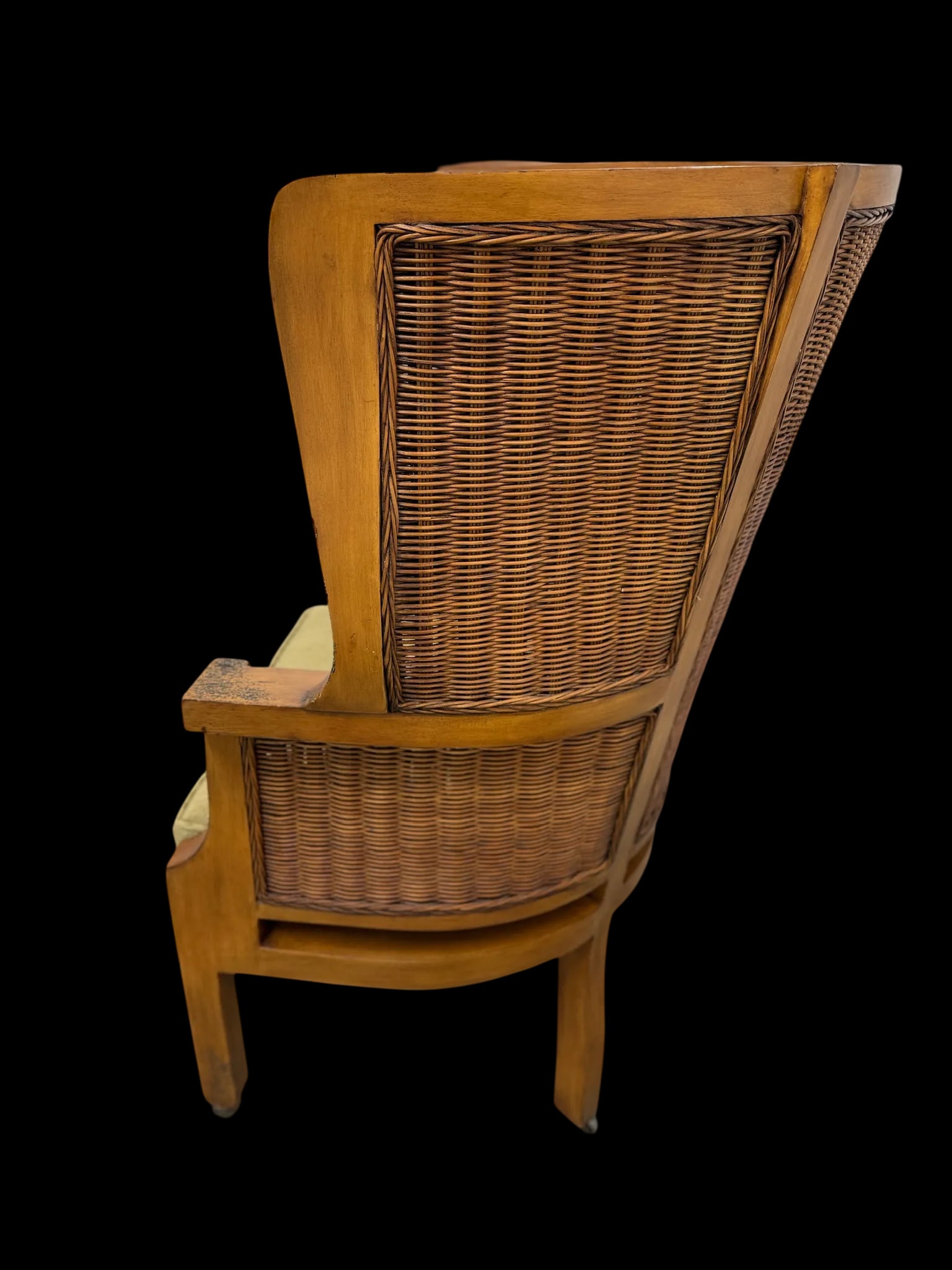 Ralph Lauren Wicker Wingback Chair - A Pair - 8