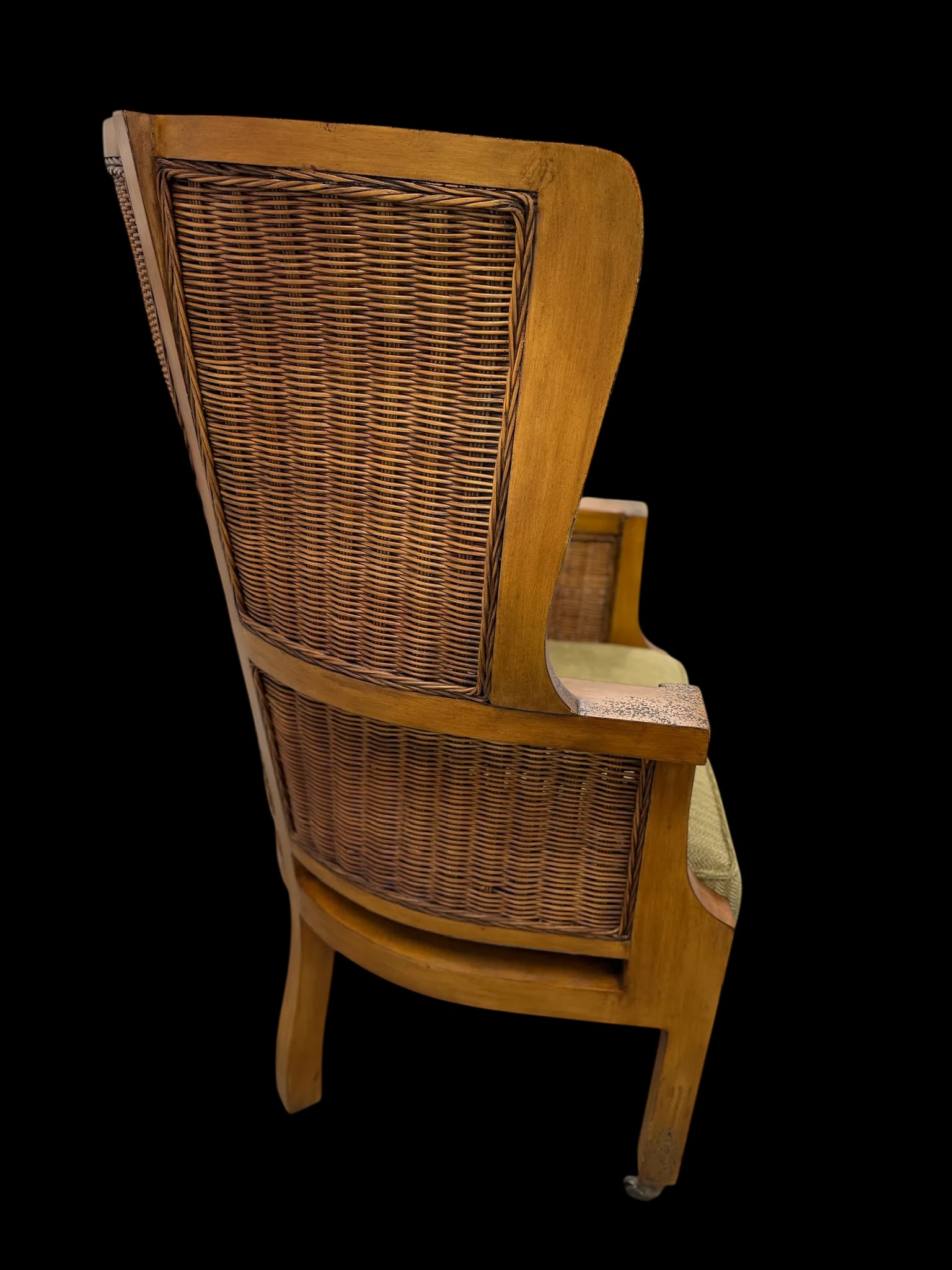 Ralph Lauren Wicker Wingback Chair - A Pair - 9