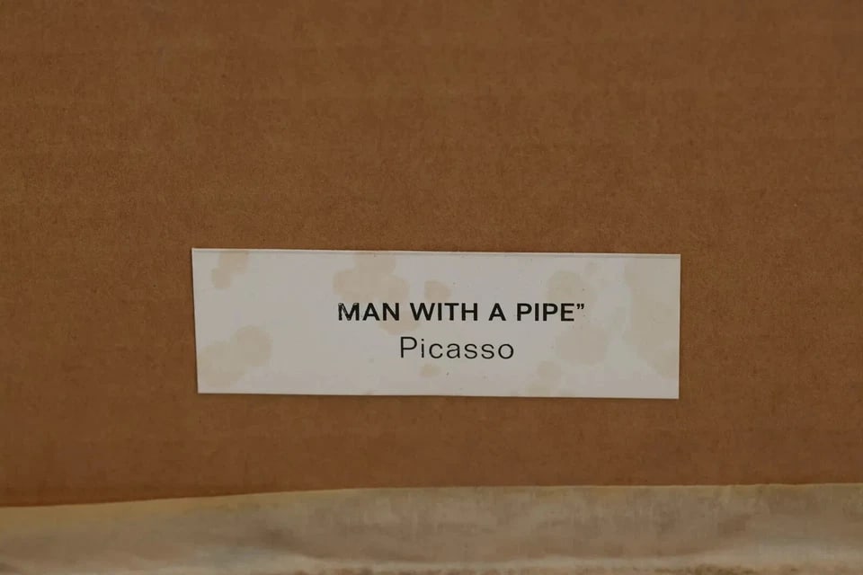 1960s After Picasso, Vintage Litho-Print 28 X 19 In. Modern Abstract Cubism "Man With Pipe" 1915, Fr - 12