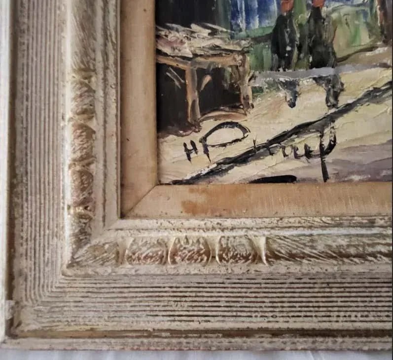 Henri Pierrel Original French Impressionist Signed Oil Painting on Canvas Place Du Terte Paris - Min - 3