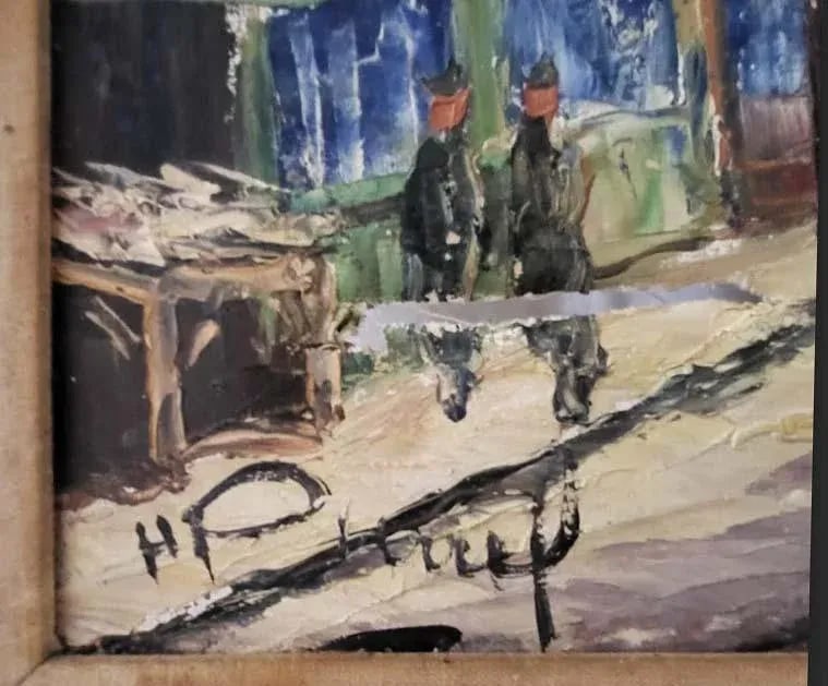 Henri Pierrel Original French Impressionist Signed Oil Painting on Canvas Place Du Terte Paris - Min - 5