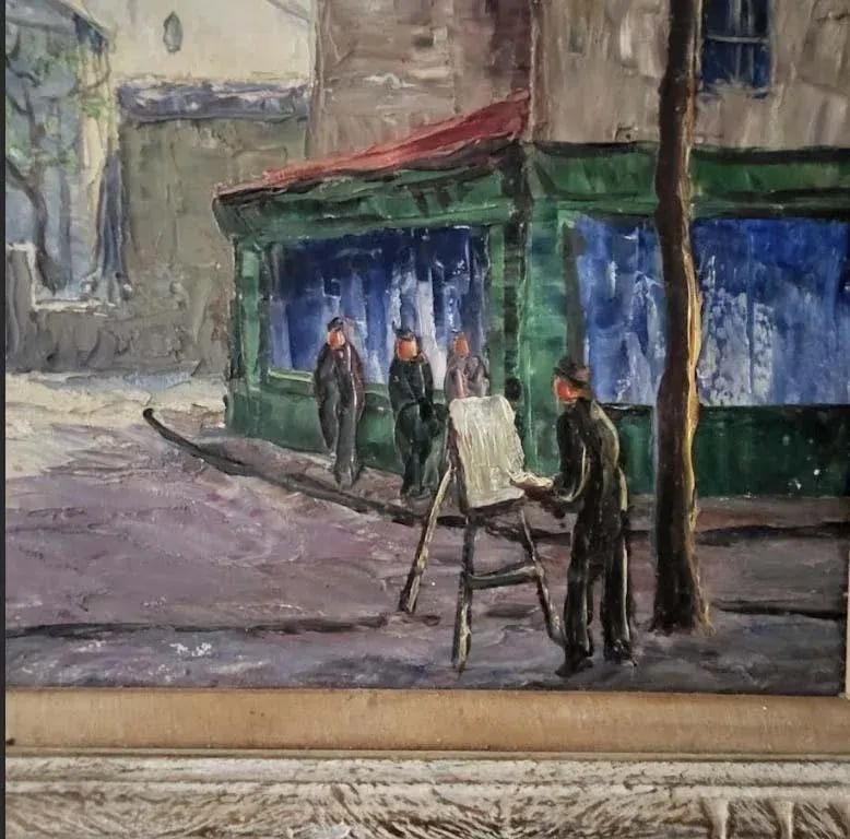 Henri Pierrel Original French Impressionist Signed Oil Painting on Canvas Place Du Terte Paris - Min - 6
