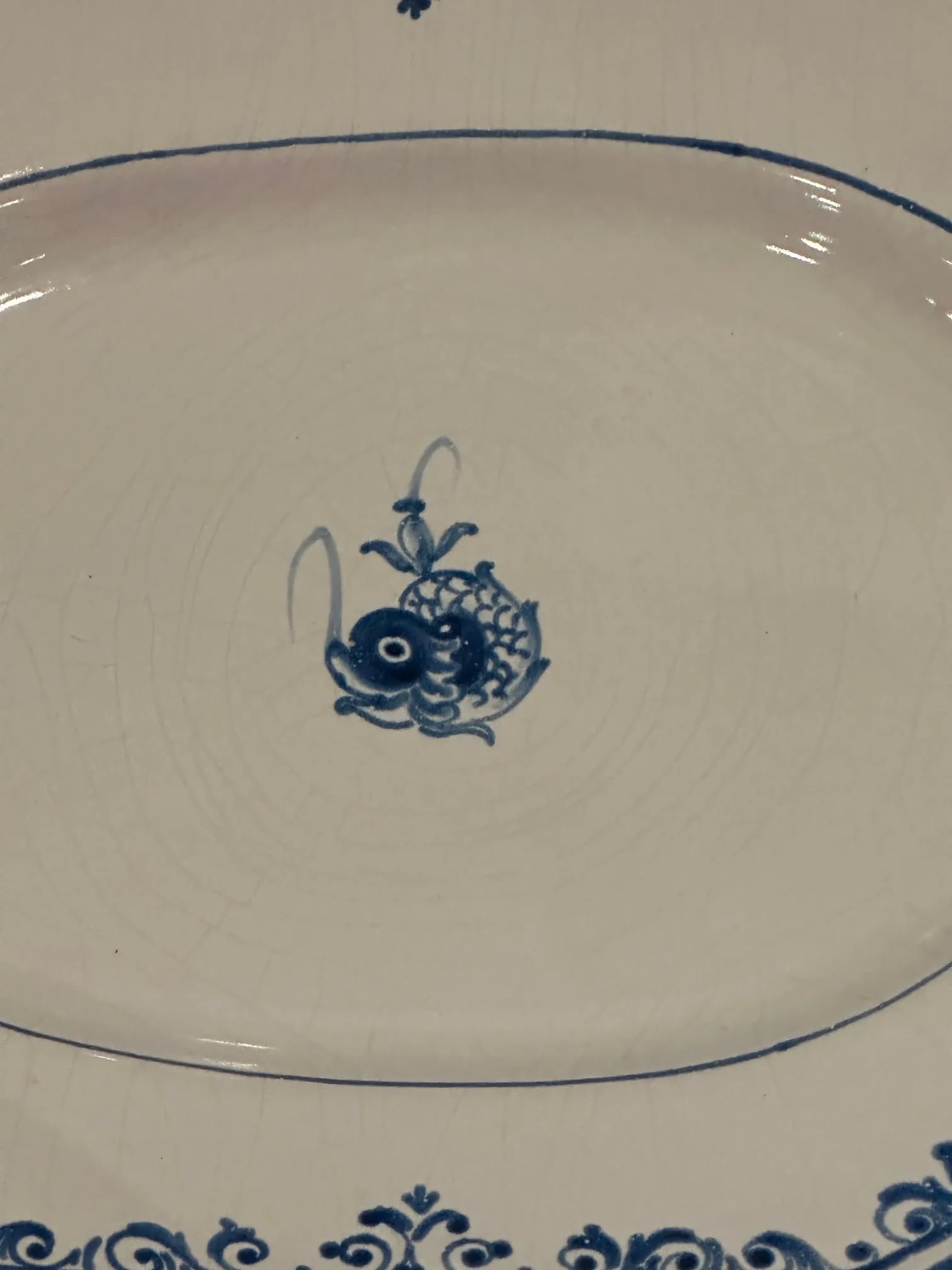 Italian Hand Painted Glazed Octagonal Pottery Plates by Gumps -Set of 8 - 7