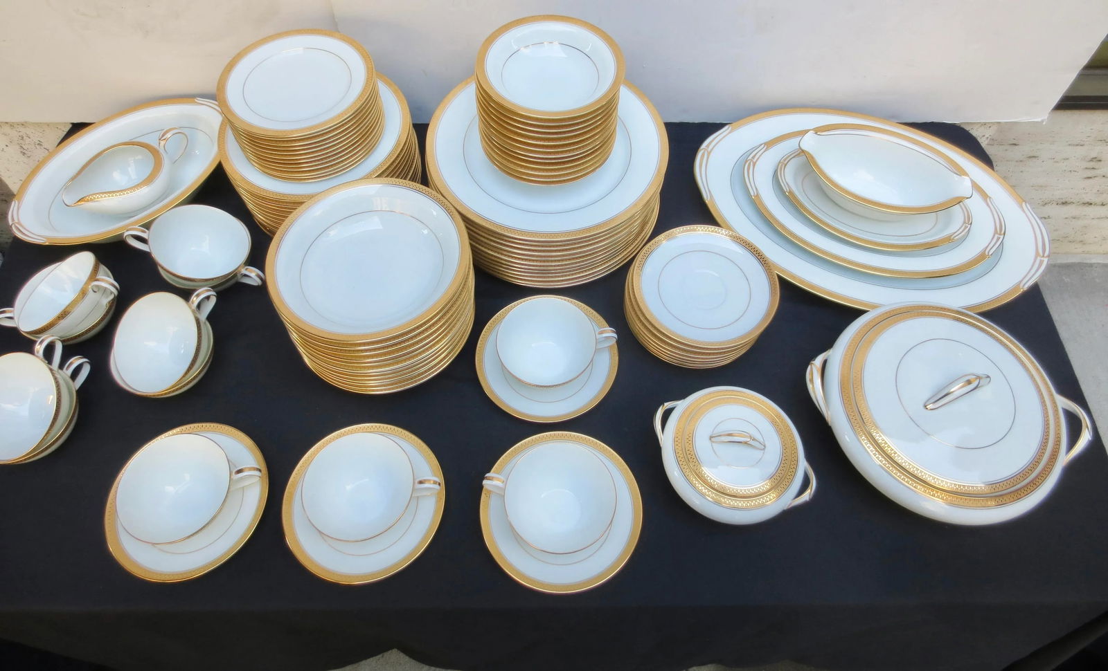 Noritaki Dinnerware Set of Goldridge Pattern -Set of 101 Pieces - 12
