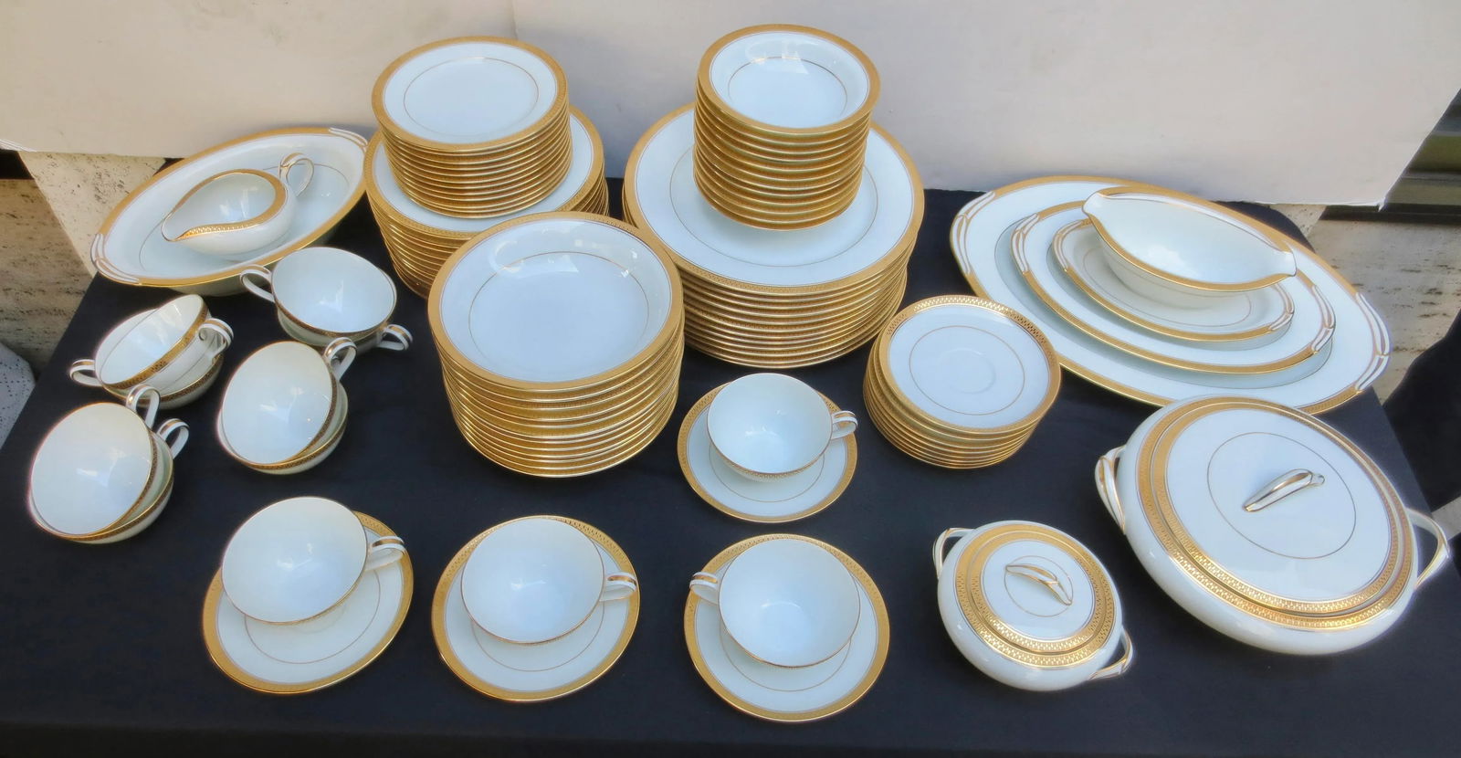 Noritaki Dinnerware Set of Goldridge Pattern -Set of 101 Pieces - 2