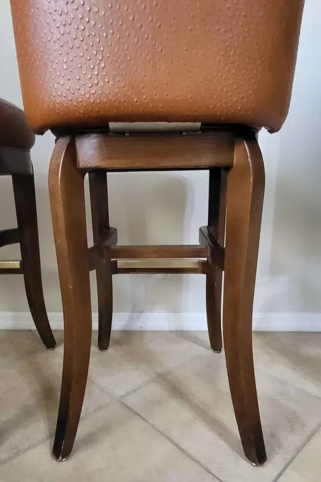 Gasser Leather Bar Stools Custom Made - A Pair - 6