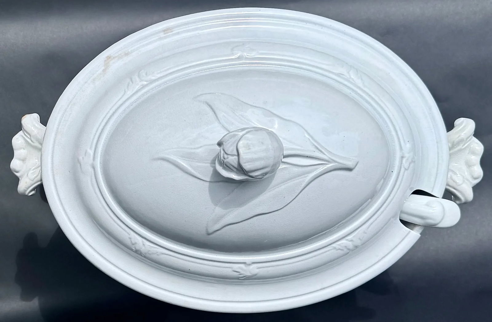 Antique English Ironstone Soup Tureen Complete Set With Ladle & Underplate Circa 1860 - 9