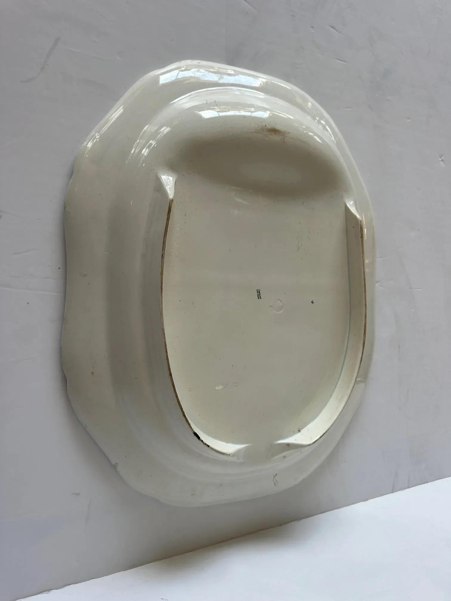 Large Green and White Spode Antique English Meat Platter - 8