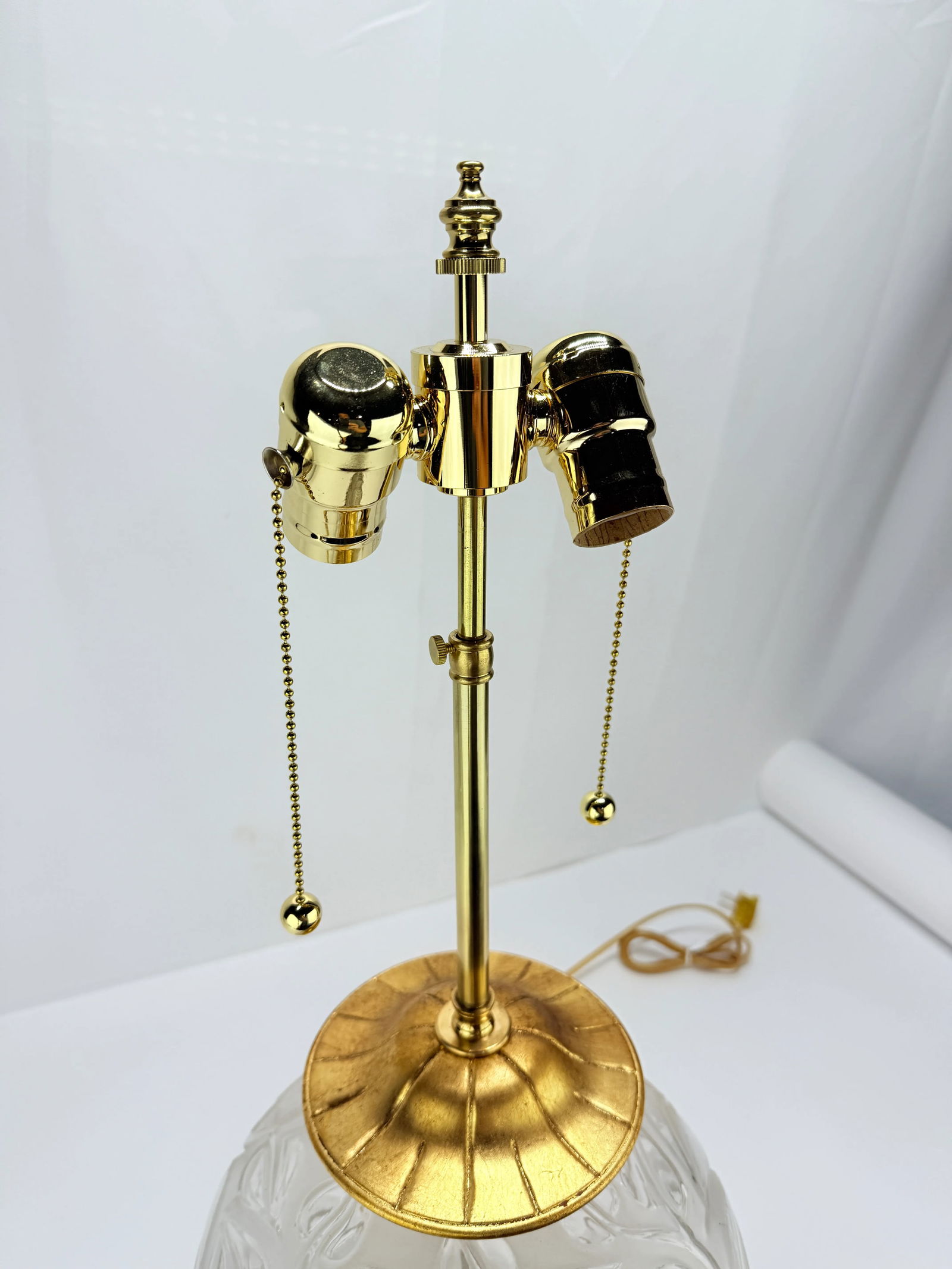 Rene Lalique "Sophora" Frosted and Clear Glass Table Lamp With Gilt Mounts C 1930 - 4