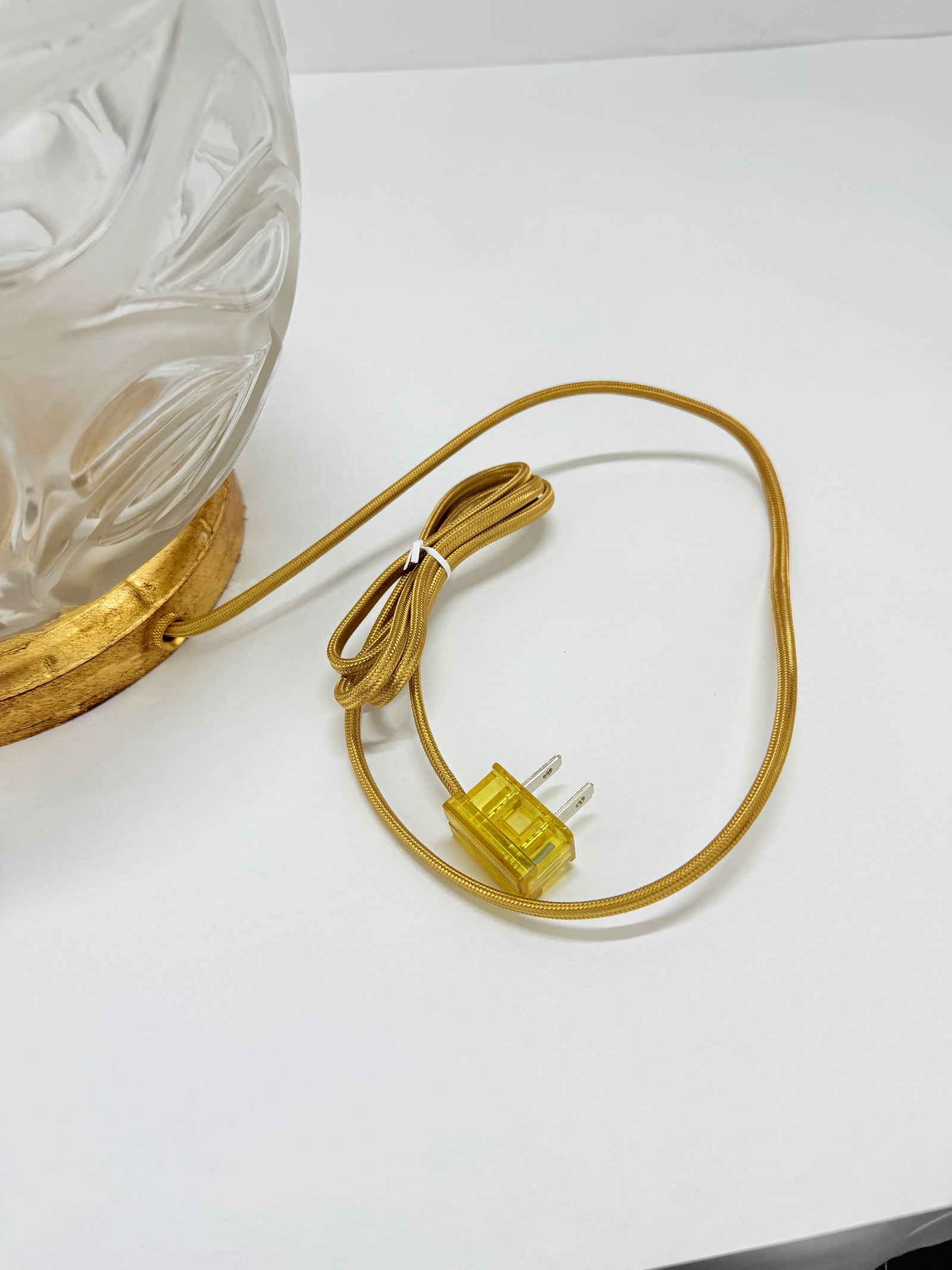 Rene Lalique "Sophora" Frosted and Clear Glass Table Lamp With Gilt Mounts C 1930 - 5