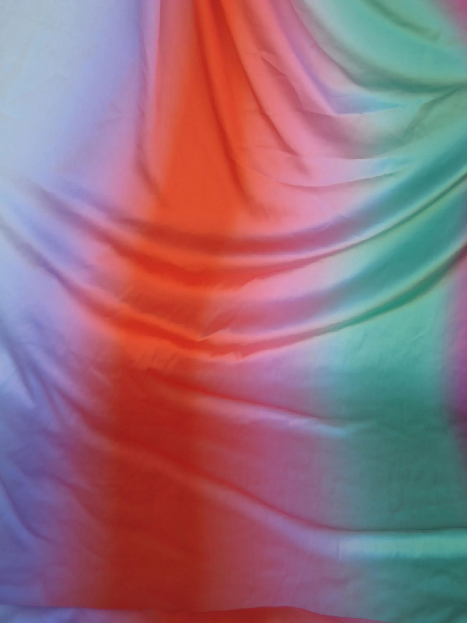 1970s Italian Textile Como Silk Fabric Rainbow - 9 Yards - 10