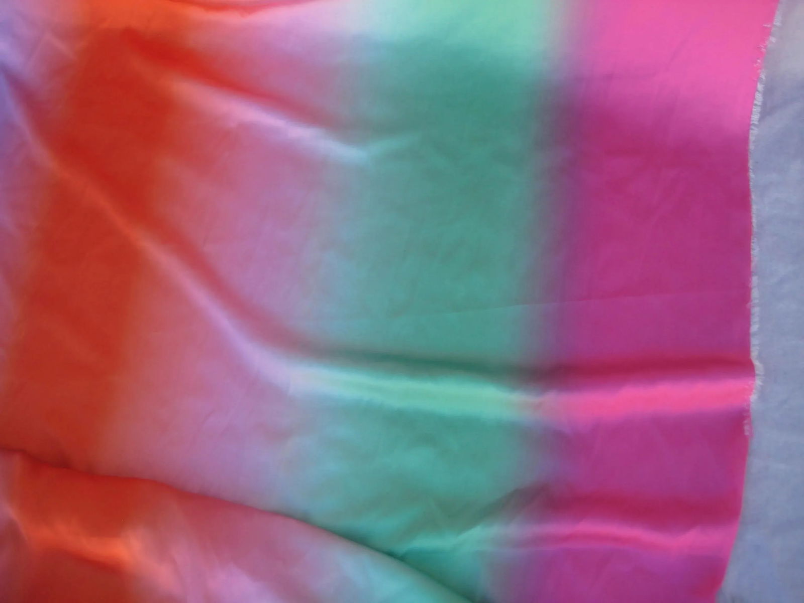 1970s Italian Textile Como Silk Fabric Rainbow - 9 Yards - 11