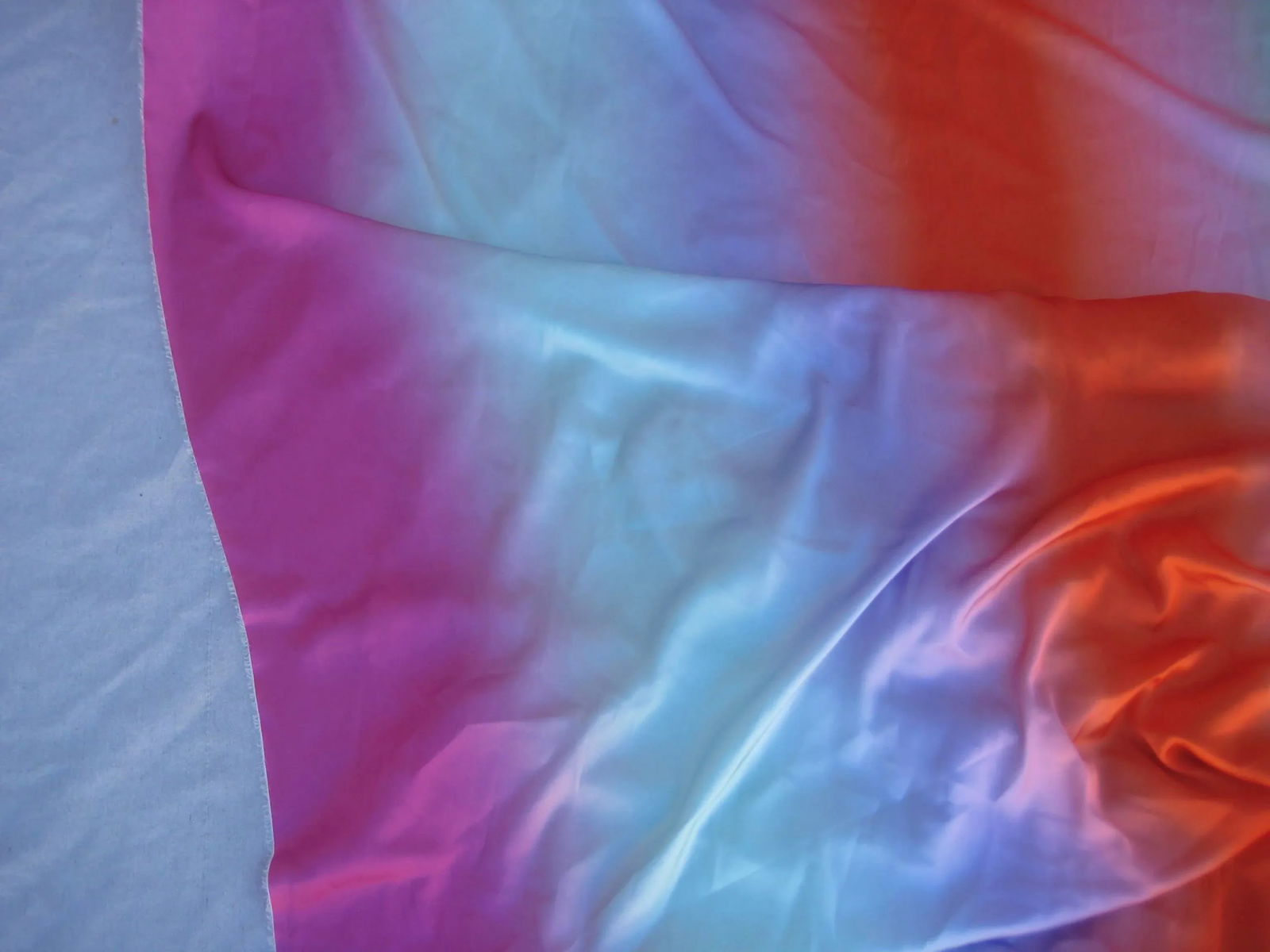 1970s Italian Textile Como Silk Fabric Rainbow - 9 Yards - 12