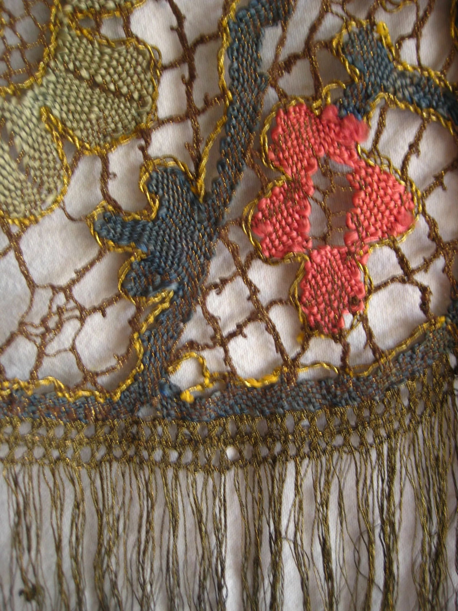 French Embroidered 1920 Table Runner - 6