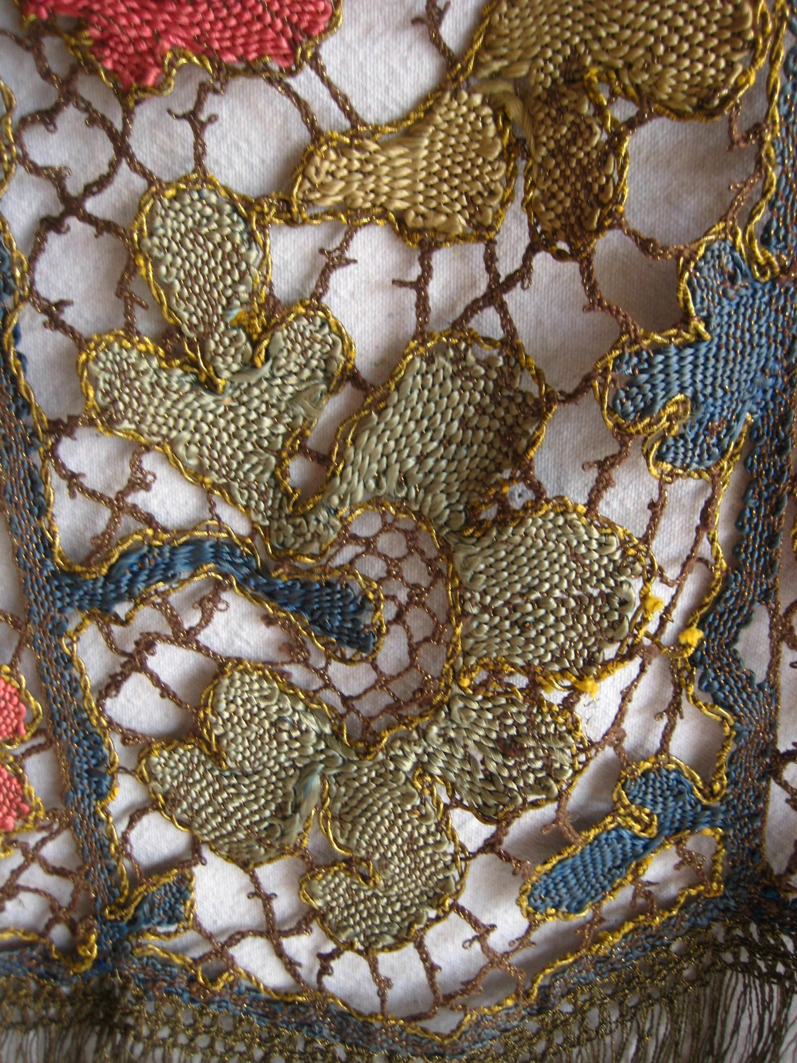 French Embroidered 1920 Table Runner - 7