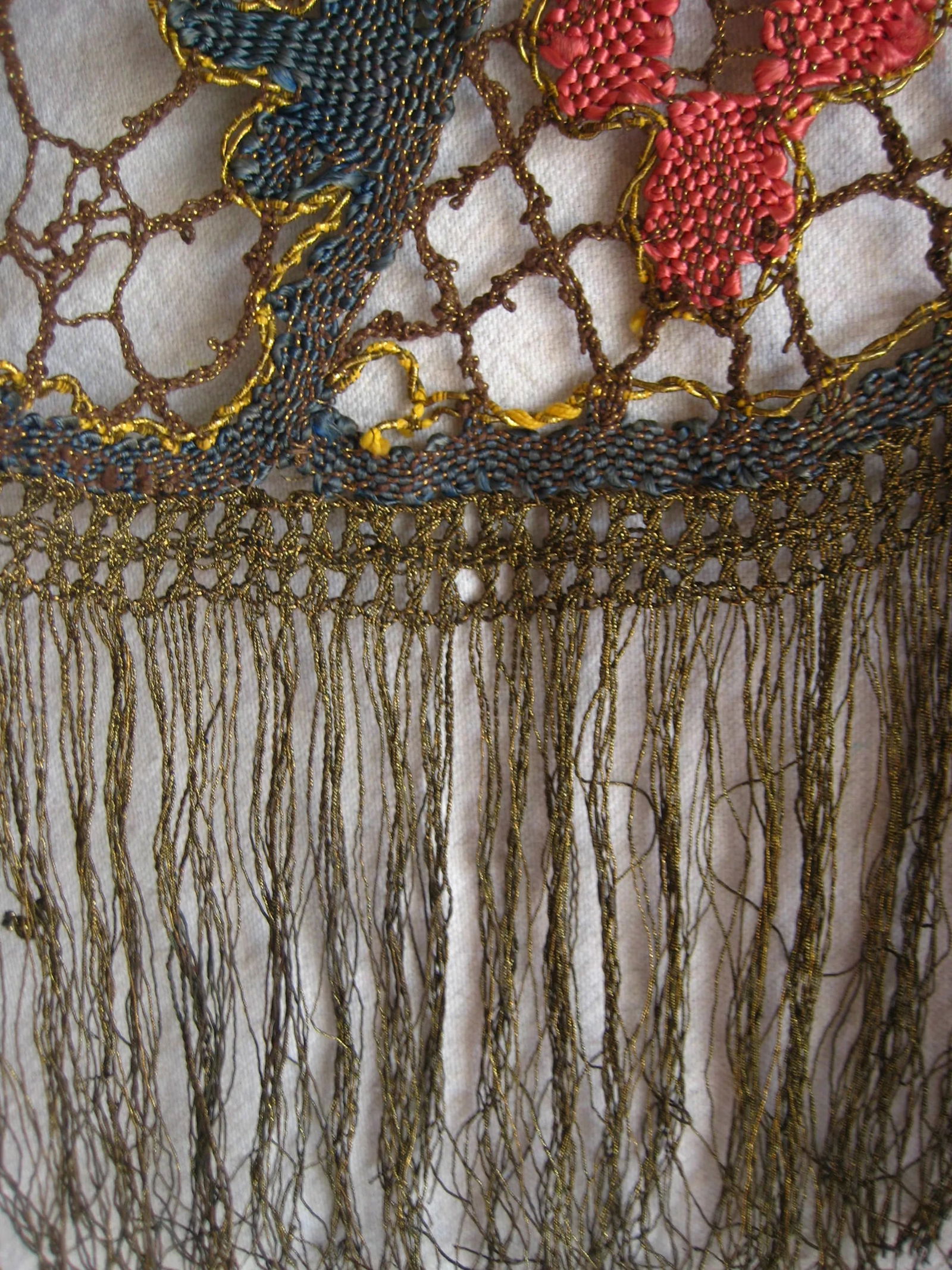 French Embroidered 1920 Table Runner - 9