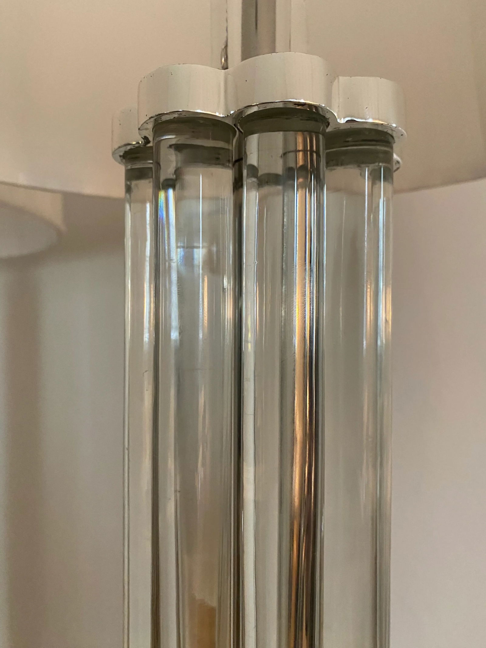 Heavy Pair of Hollywood Regency Crystal and Silver Metal Floor Lamps -a Pair - 2