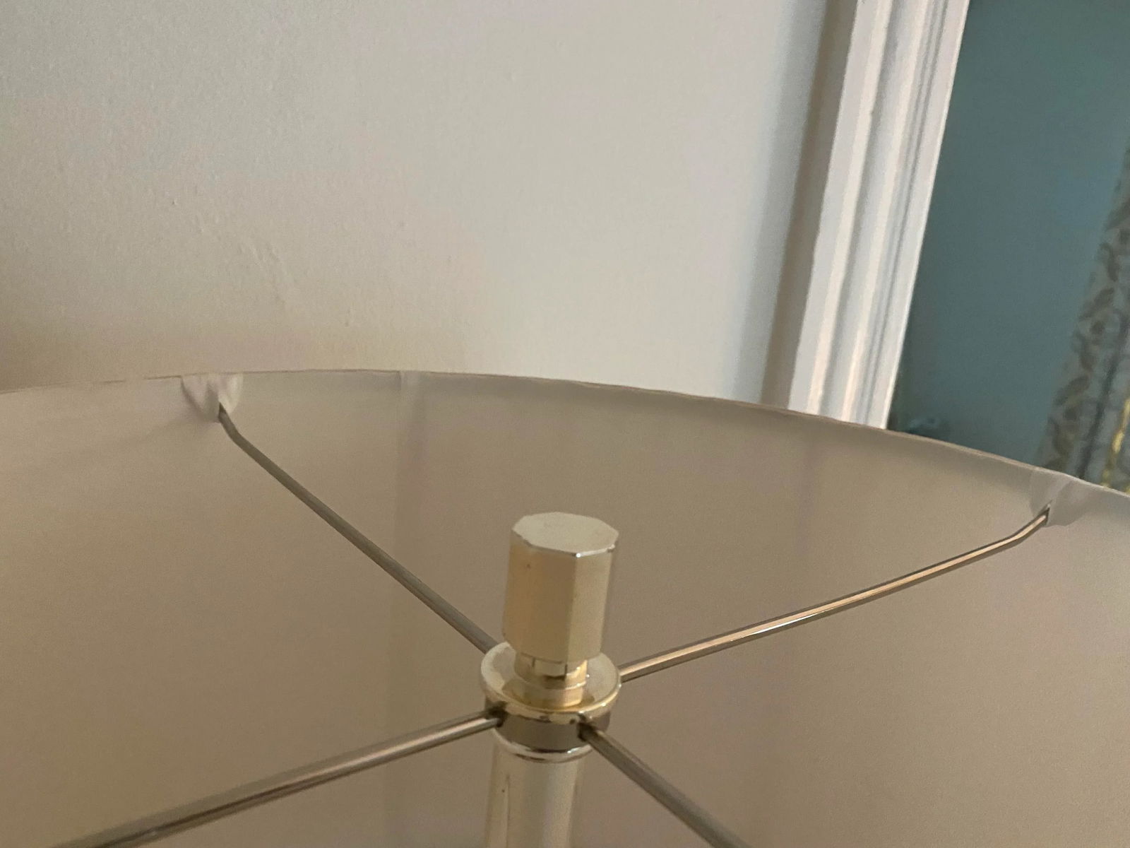 Heavy Pair of Hollywood Regency Crystal and Silver Metal Floor Lamps -a Pair - 7