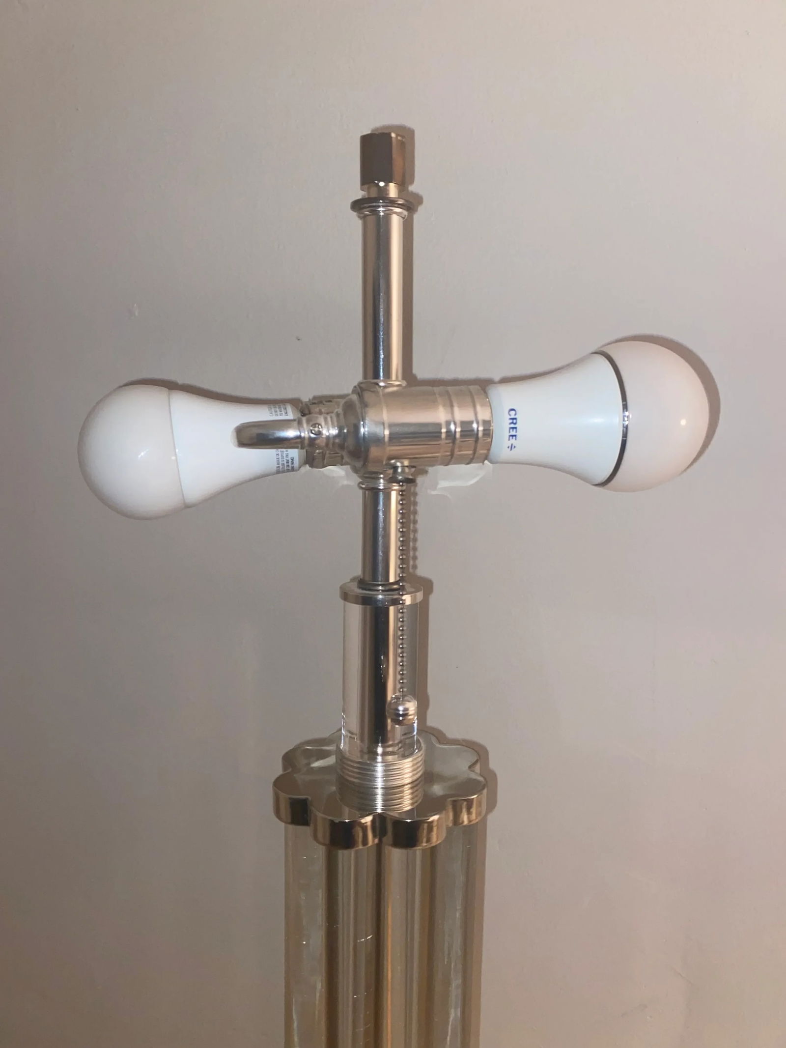 Heavy Pair of Hollywood Regency Crystal and Silver Metal Floor Lamps -a Pair - 9