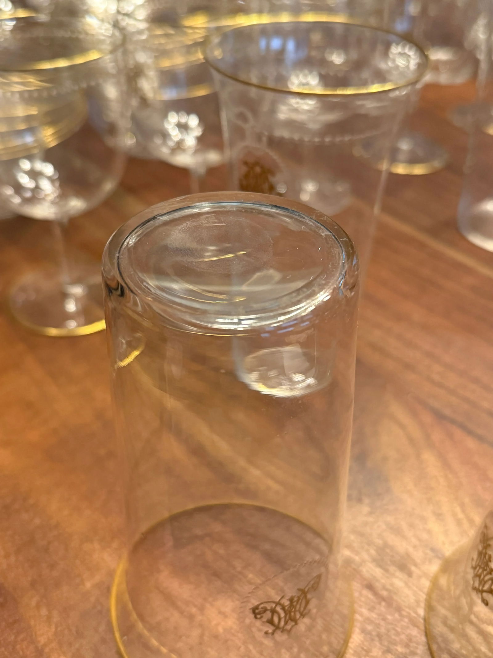 101 Pc, Belle Époque Gilt-Monogrammed Crystal Service, in the Manner of Baccarat - 4