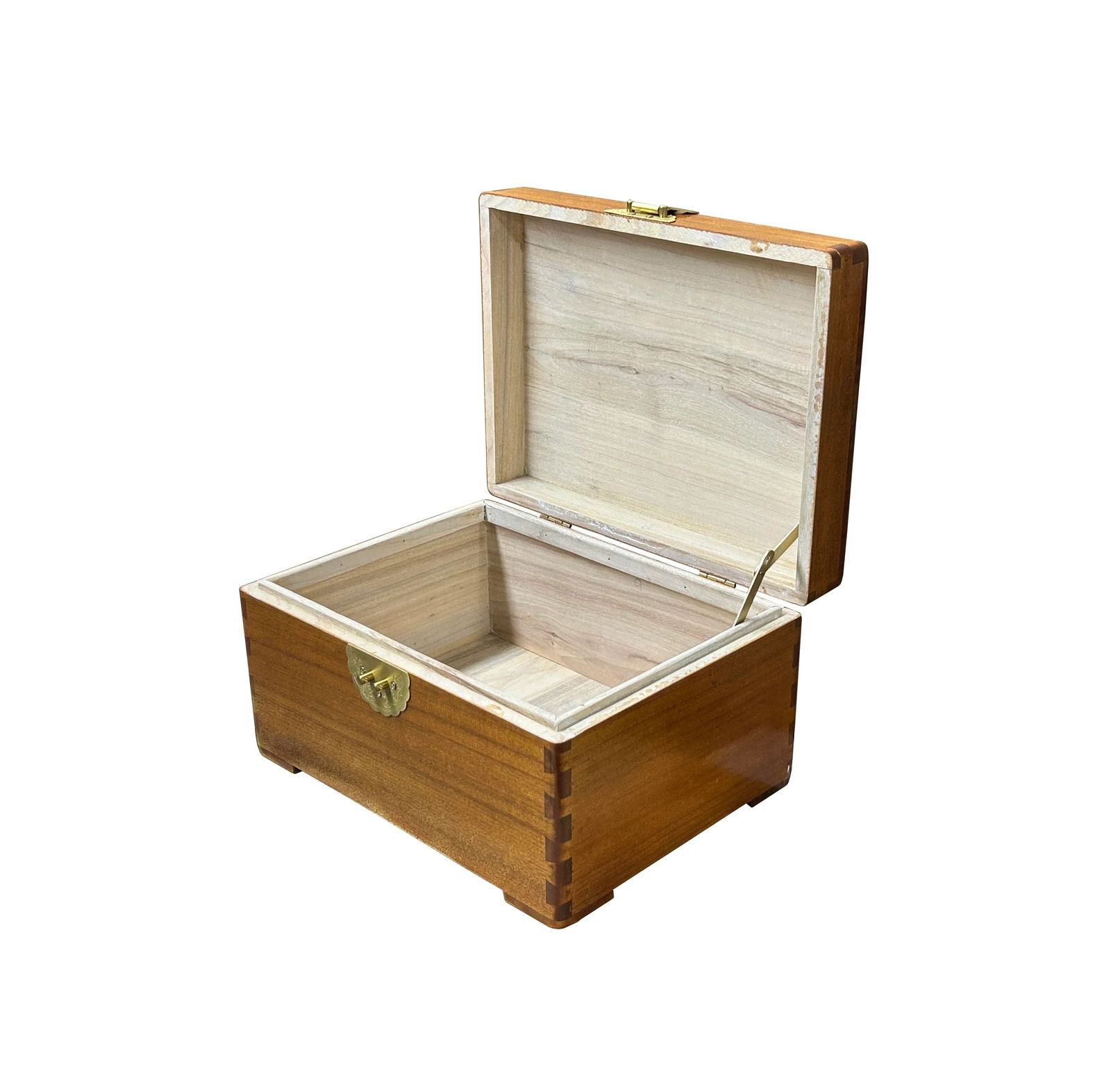 Chinese Medium Brown Rectangular Camphor Wood Storage Box Chest - 2