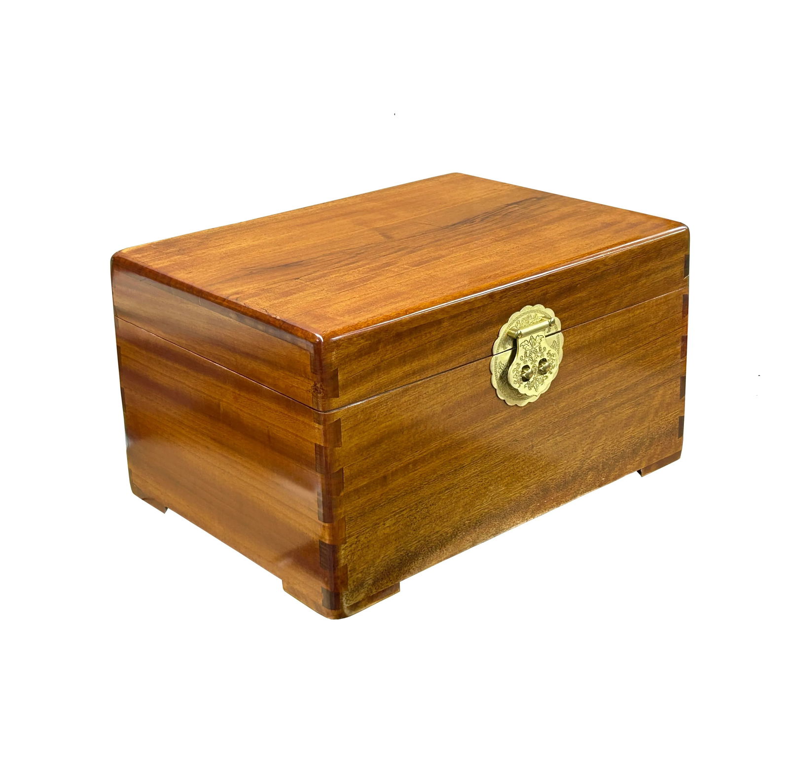 Chinese Medium Brown Rectangular Camphor Wood Storage Box Chest - 4