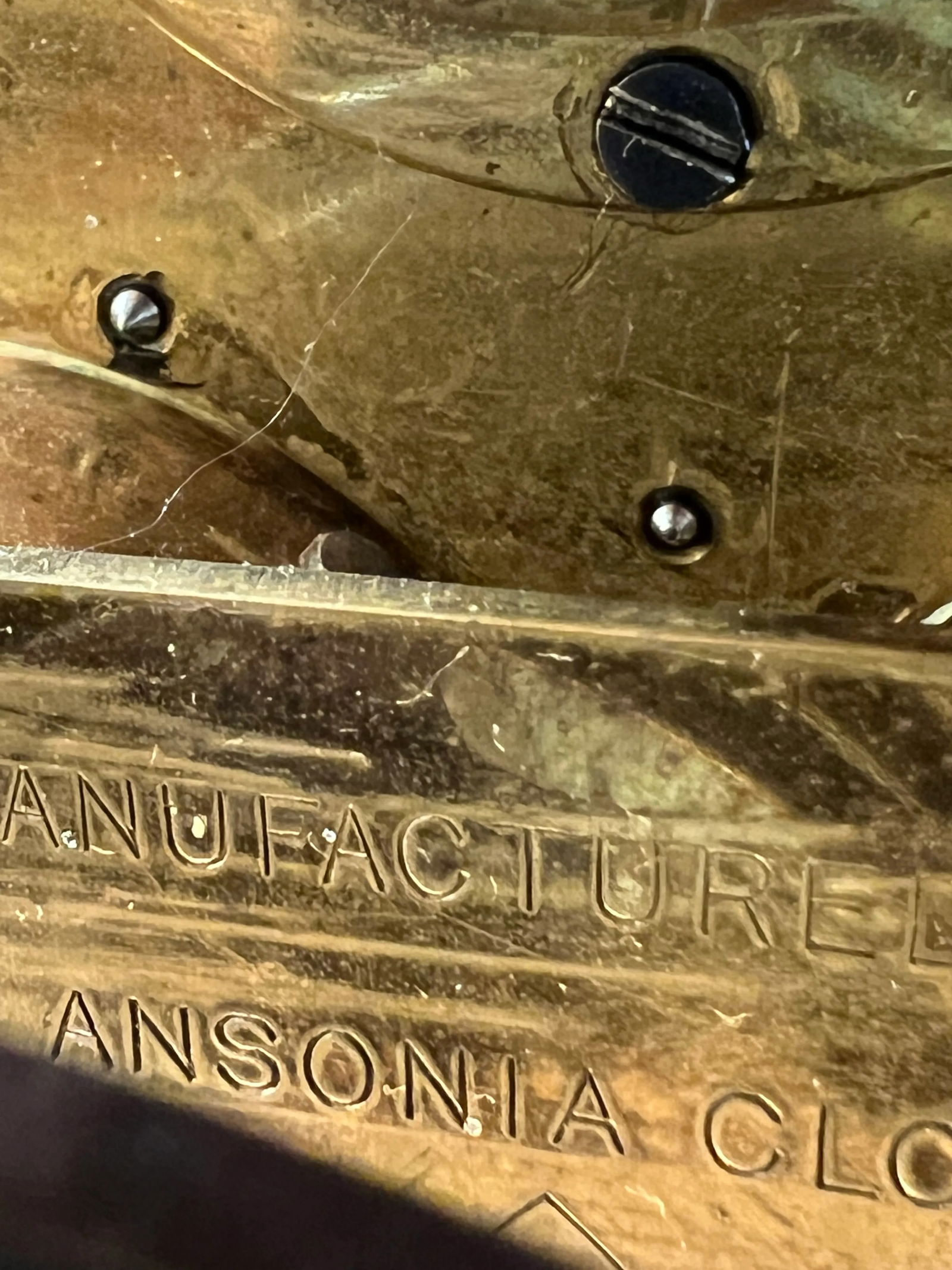 Vintage Ansonia Brass Mantle Clock - 9