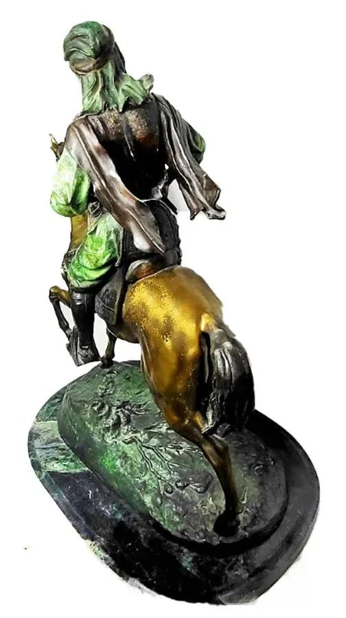 Arab Huntsman on Horse Bronze Sculpture by Antoine-Louis Barye - Signed - 3